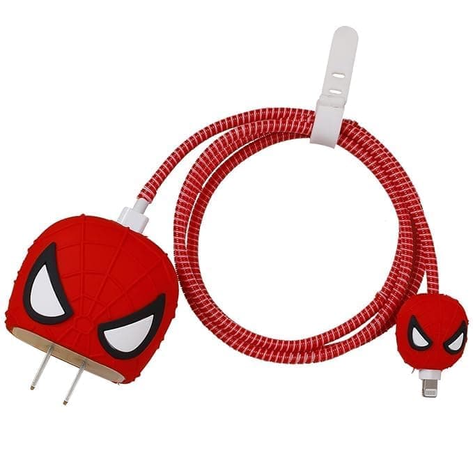 Sounce 18W 20W Charger Case Cute 3D Superhero Silicone Cover, Red