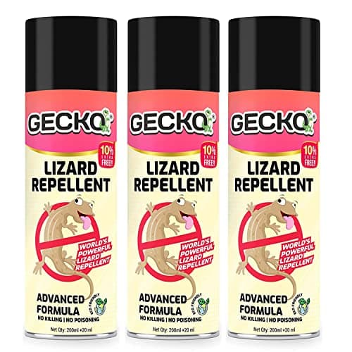 Gecko India's First Aerosol Based Herbal Lizard Spray Repellent Spray | Odour & Chemical Free Spray | Eco-Friendly & Biodegradable | 220ml (15 Days Protection) PK of 3 - Formulation 10X