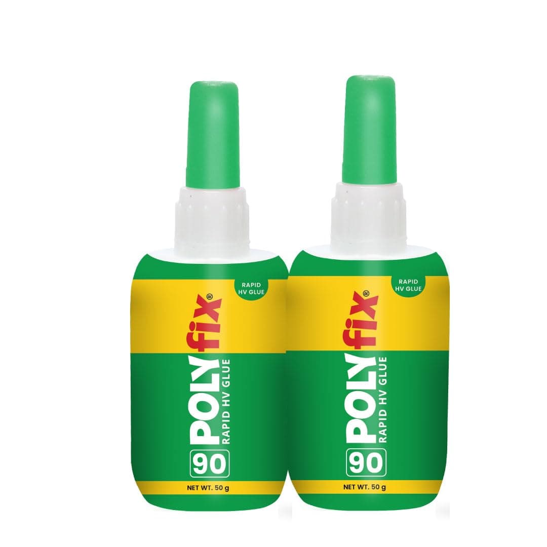 Polyfix Rapid HV Glue for adhesion of MDF, Furniture, PVC/WPC board, Mica, Charcoal, Rubber, Ceramics, Metals, Plastics, Stone, Marble etc. - 50g (Pack of 2)