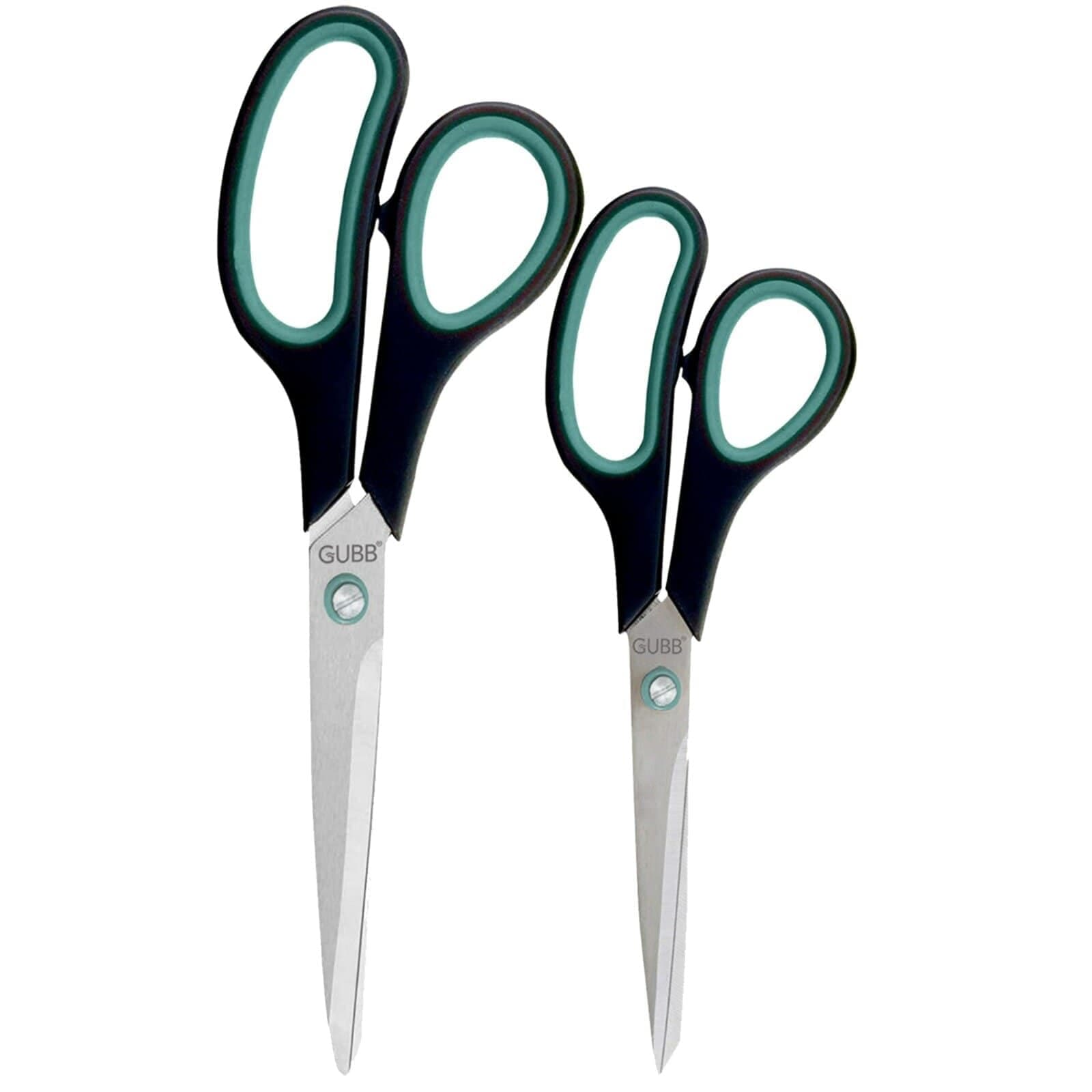 GUBB Multipurpose Scissor Set - Large and Medium Scissors Featuring Comfort Grip Handles and Stainless Steel Blades for Precision Cutting of Paper, Photos, Crafts, and More