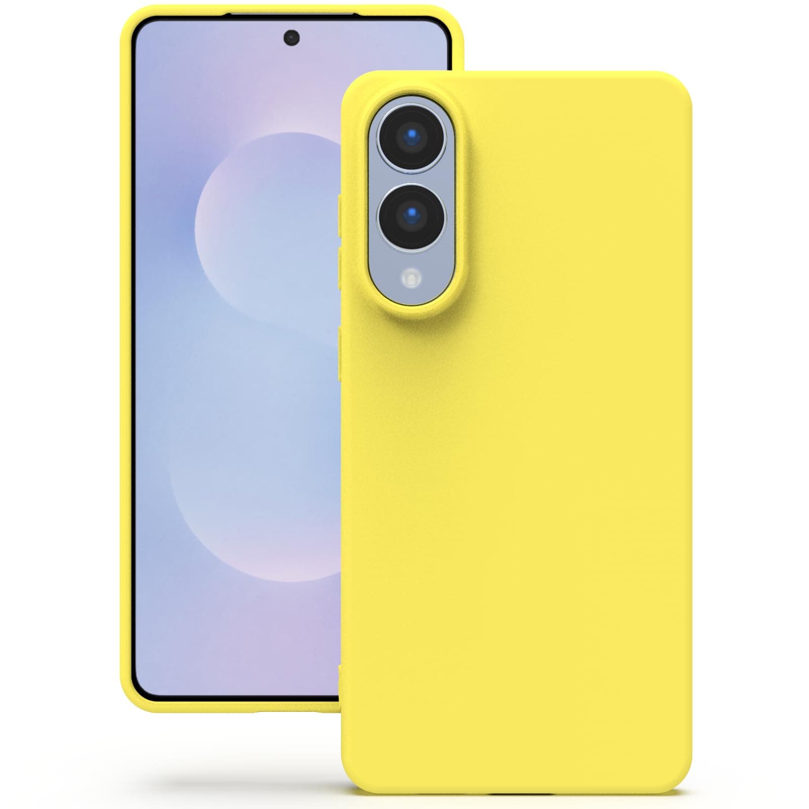 YATWIN Silicone Case for Samsung Galaxy S25 FE 4G, Soft-Touch, Shockproof, DustProof, Antiskid Phone Cover for Samsung Galaxy S25 FE - Yellow