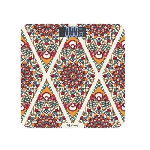 Lifelong Bloom LLWS54 Body Weighing Scale (Indian Cultural Series - Rajasthan Rural)|Digital Weight Machine for Body Weight|Thick Tempered Glass with LCD Display|Bathroom Weighing Scale (Multicolor)
