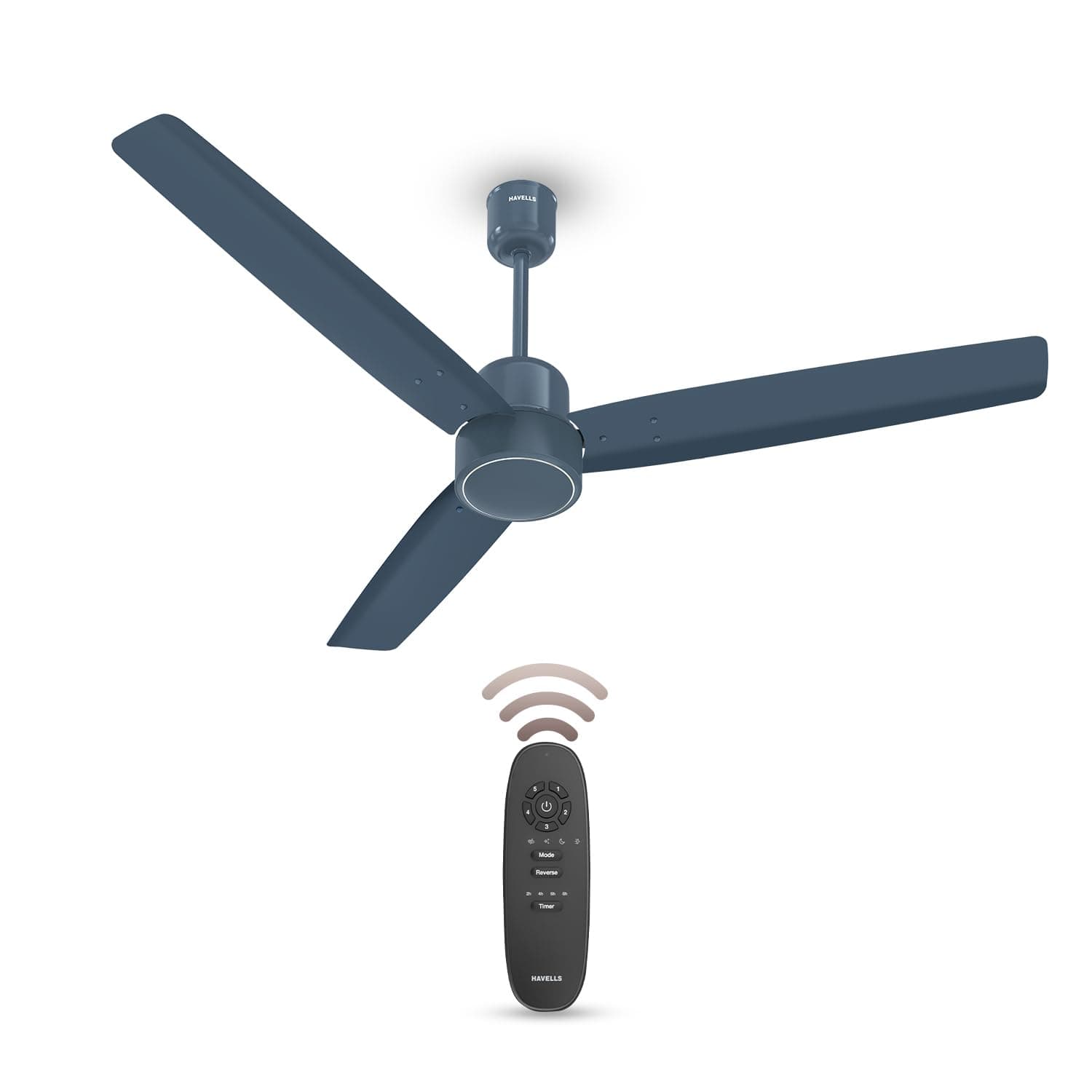 Havells FAB BLDC Ceiling Fan 1200 mm, 380 RPM, Savings upto 65%, Reverse Rotation, 4 Modes (Boost, Sleep, Breeze, Mop), Low Wattage 30 W, Low Noise, Air Flow:235 CMM, 3 Year Warranty, Denim Blue