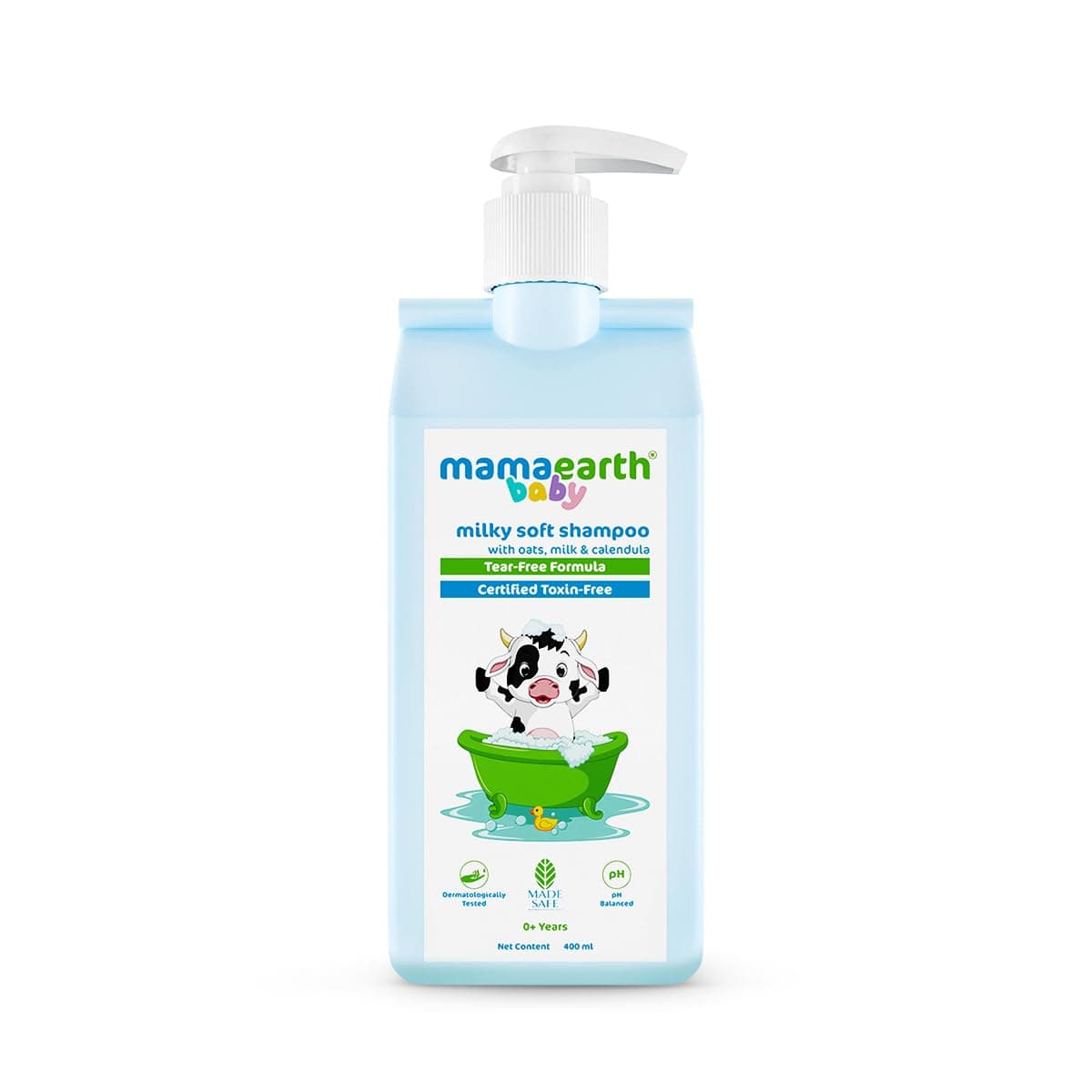 Mamaearth Milky Soft Shampoo For Babies - 400 ml | Infused with Oats, Milk and Calendula | Gently Cleanses Hair, Balances Scalp pH & Makes Hair Soft & Smooth