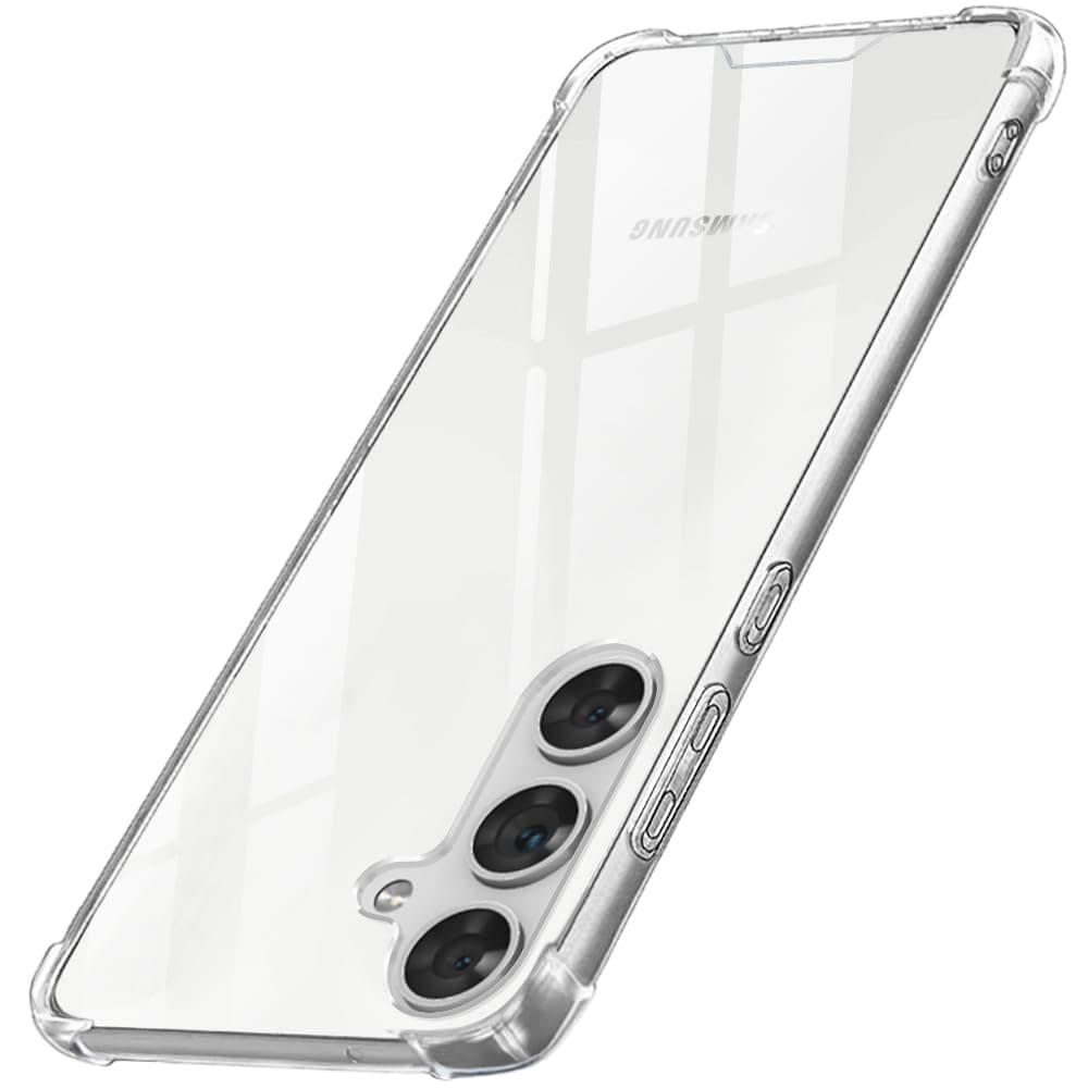 TheGiftKart Crystal Clear Back Cover Case for Samsung Galaxy S24 FE 5G | Shock Proof 360° Protection | Hard Clear Back Cover Case for Samsung Galaxy S24 FE 5G (PC & TPU, Transparent Bumper)