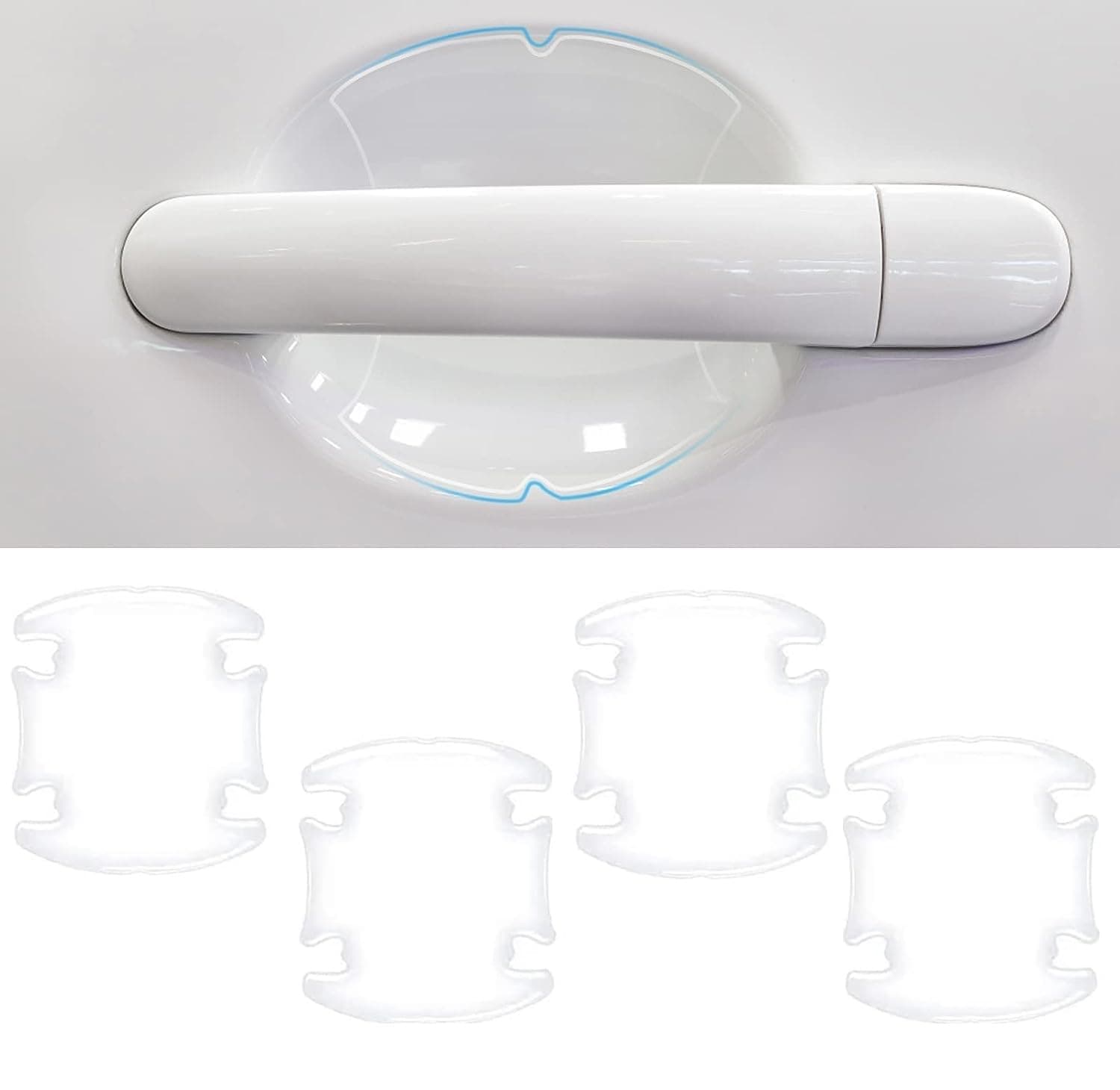 DETACHI Car Door Handle Protector Transparent Sticker and car Handle Scratch Protector car Door Sticker PU Finger Guard Car Paint Protection Universal Car Door Guard (Pack of 4)