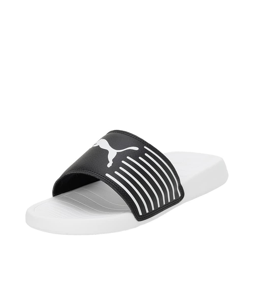 PUMA Unisex-Adult, Geo, White-Black, Slipper, 10UK, (39453804)