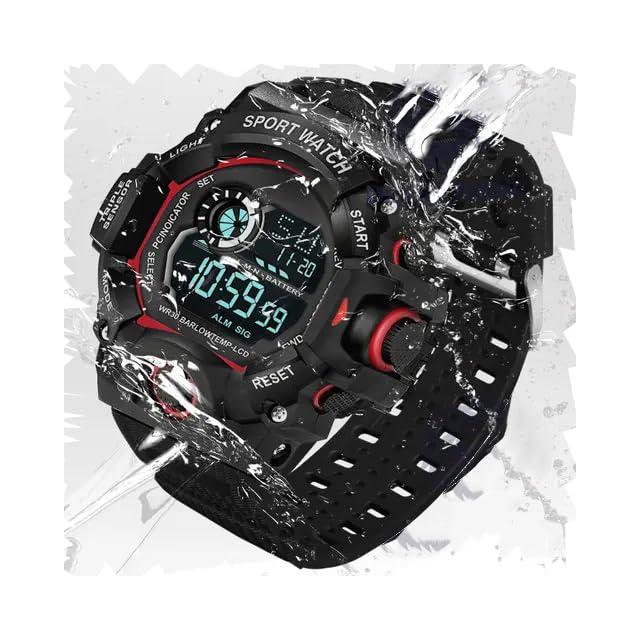 Acnos Red Trending NEW Fresh Arrival Elegant Looks Black Watch for Boys Unisex Sports Watches