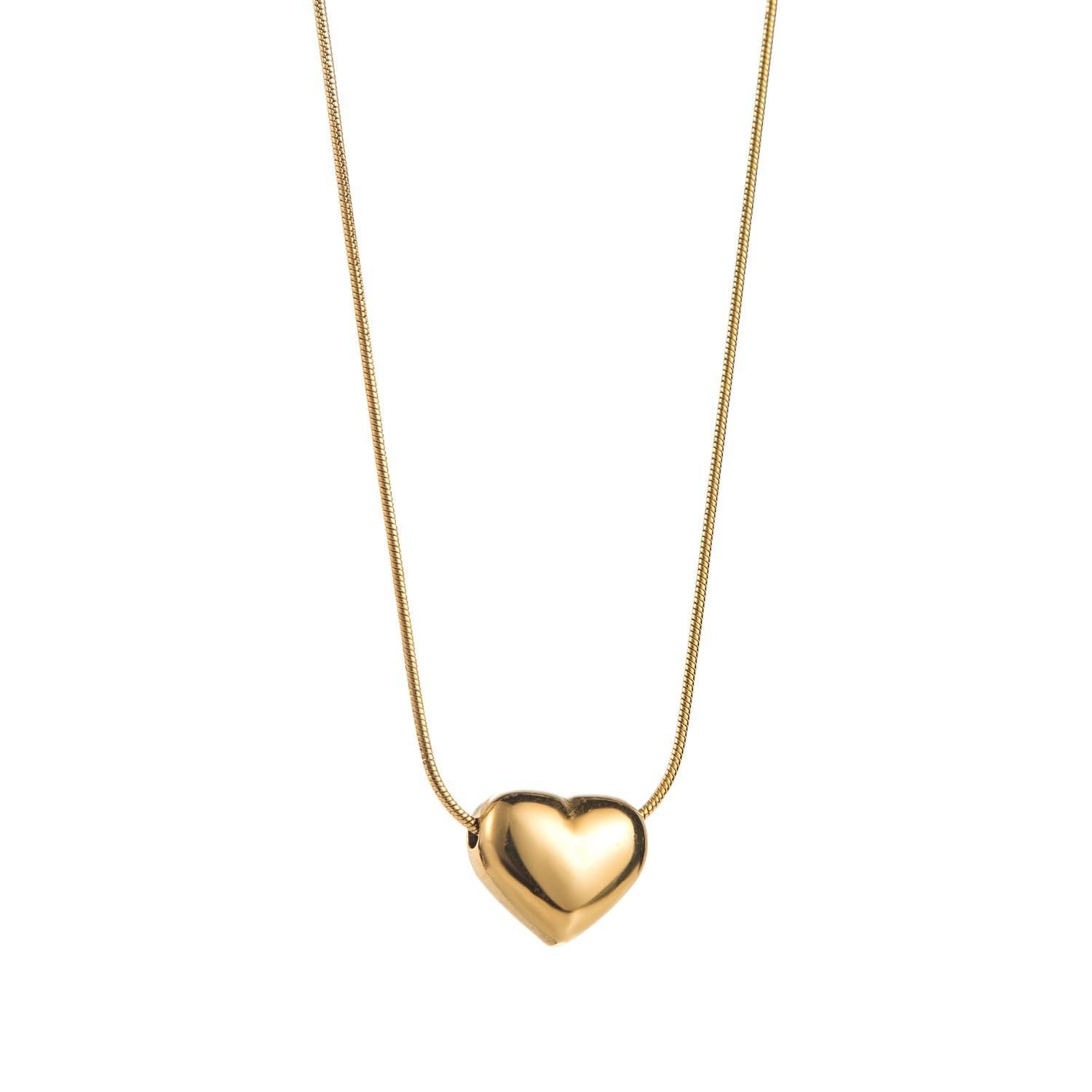 MEENAZ pendant necklace chain for women girls Love anti tarnish stainless steel gold stylish Neck Chain | Heart Locket | Modern Design | Birthday Gift Valentine| Aesthetic Jewellery for women | Accessories