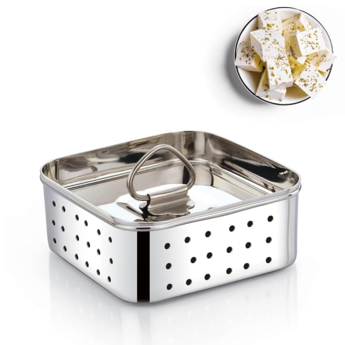 Ladiosa® Paneer Mould - 550ML Sprout Maker Paneer Maker Steel Tofu Steel Container Sprouts Maker Paneer Maker Strainer Stainless Steel Paneer Press Paneer Strainer
