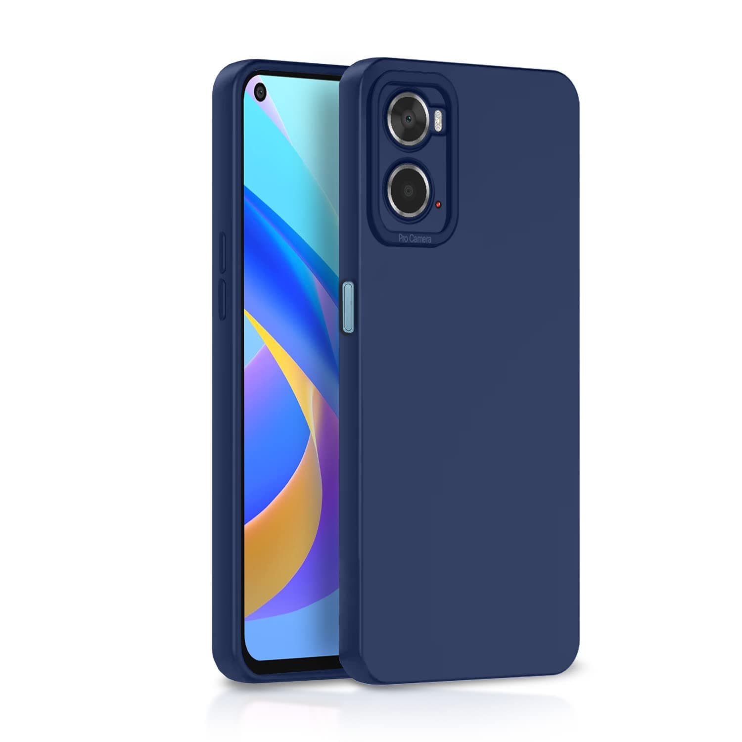 Pikkme Oppo A76 / Oppo A96 / Oppo A36 Back Cover Soft Matte Liquid Silicone TPU | Camera Protection | Shockproof Slim Back Case for Oppo A76 / Oppo A96 / Oppo A36 (Blue)