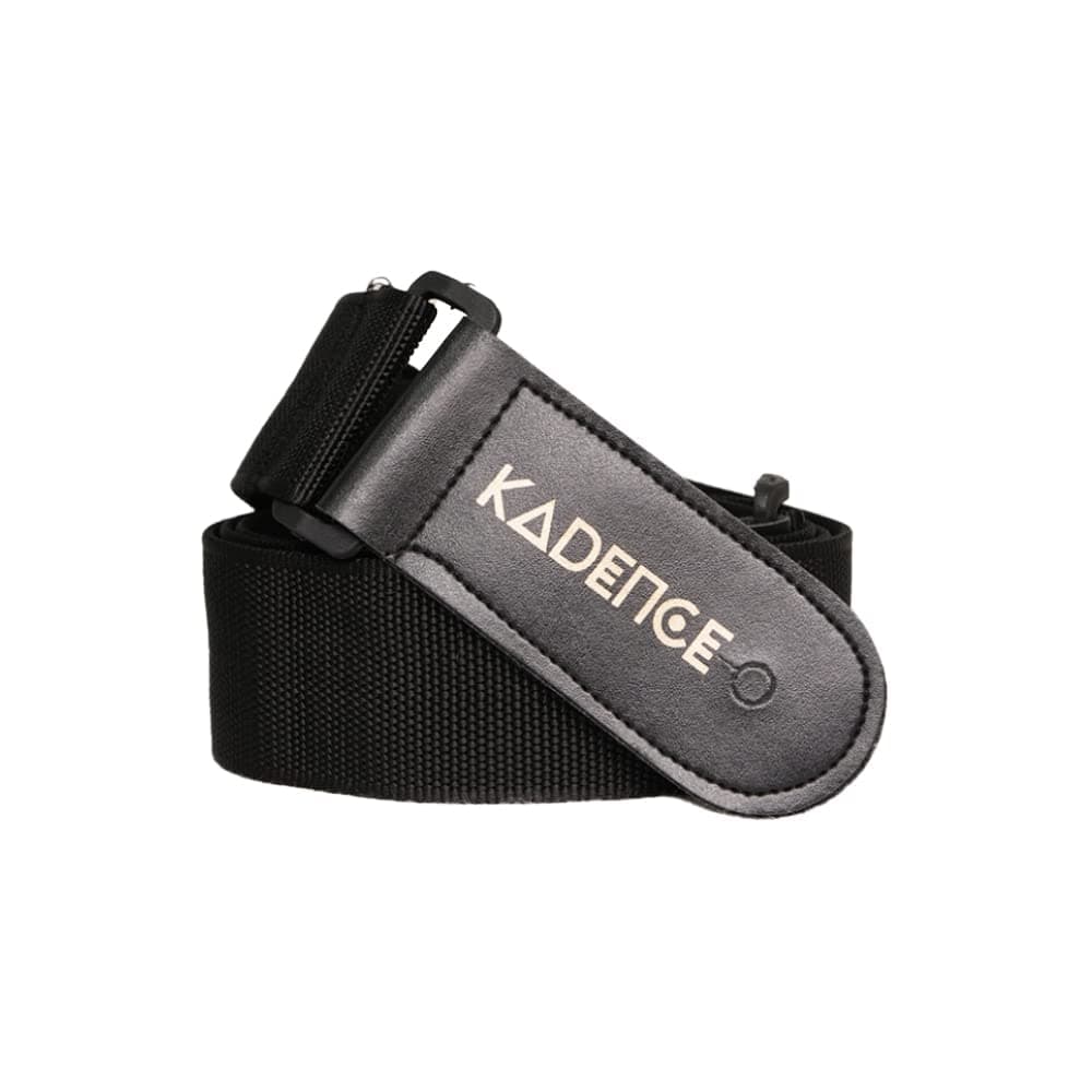 Kadence KGSTPBK Home Series Adjustable Guitar Strap | 36–60 Inch Length with 1mm Woven Nylon Webbing | Reinforced Synthetic Leather Ends | For Acoustic, Electric & Bass Guitars | Black