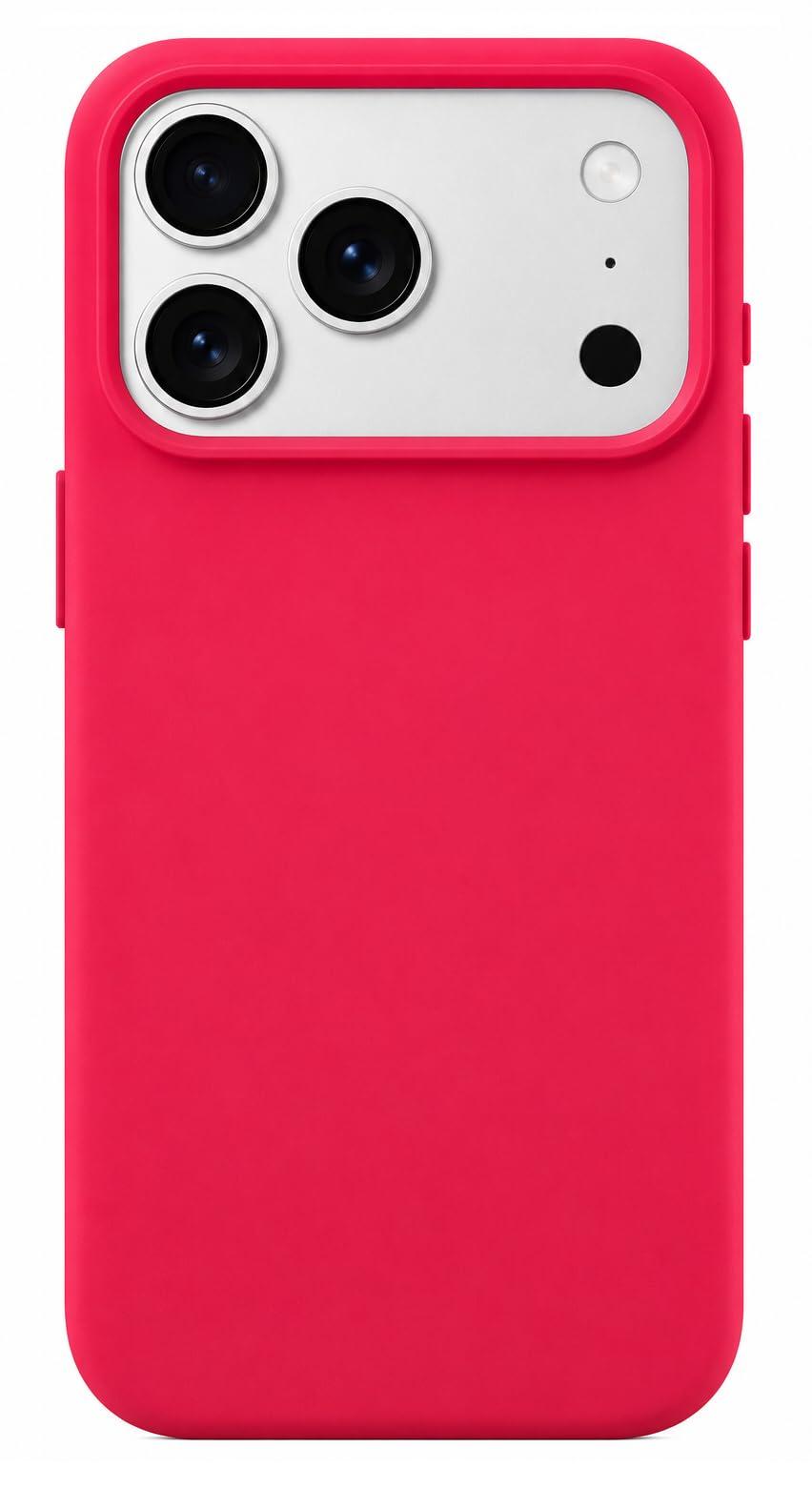 Silicone Case for iPhone 17 Pro Max, Soft-Touch, Shockproof, DustProof, Antiskid Phone Back Cover for Apple iPhone 17 Pro Max (Raspberry, iPhone 17 Pro Max)