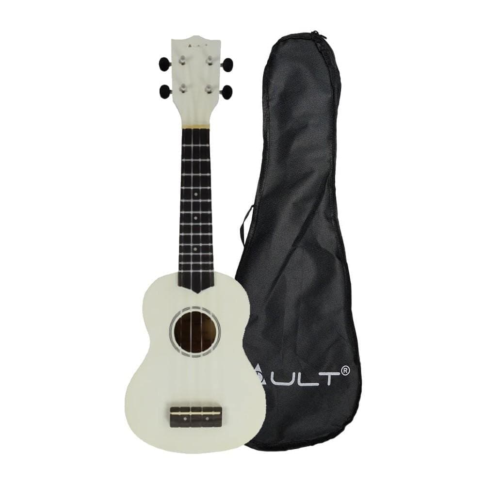 Vault UK-003 Soprano Colourful Ukulele 21 inch With Gig-Bag - White