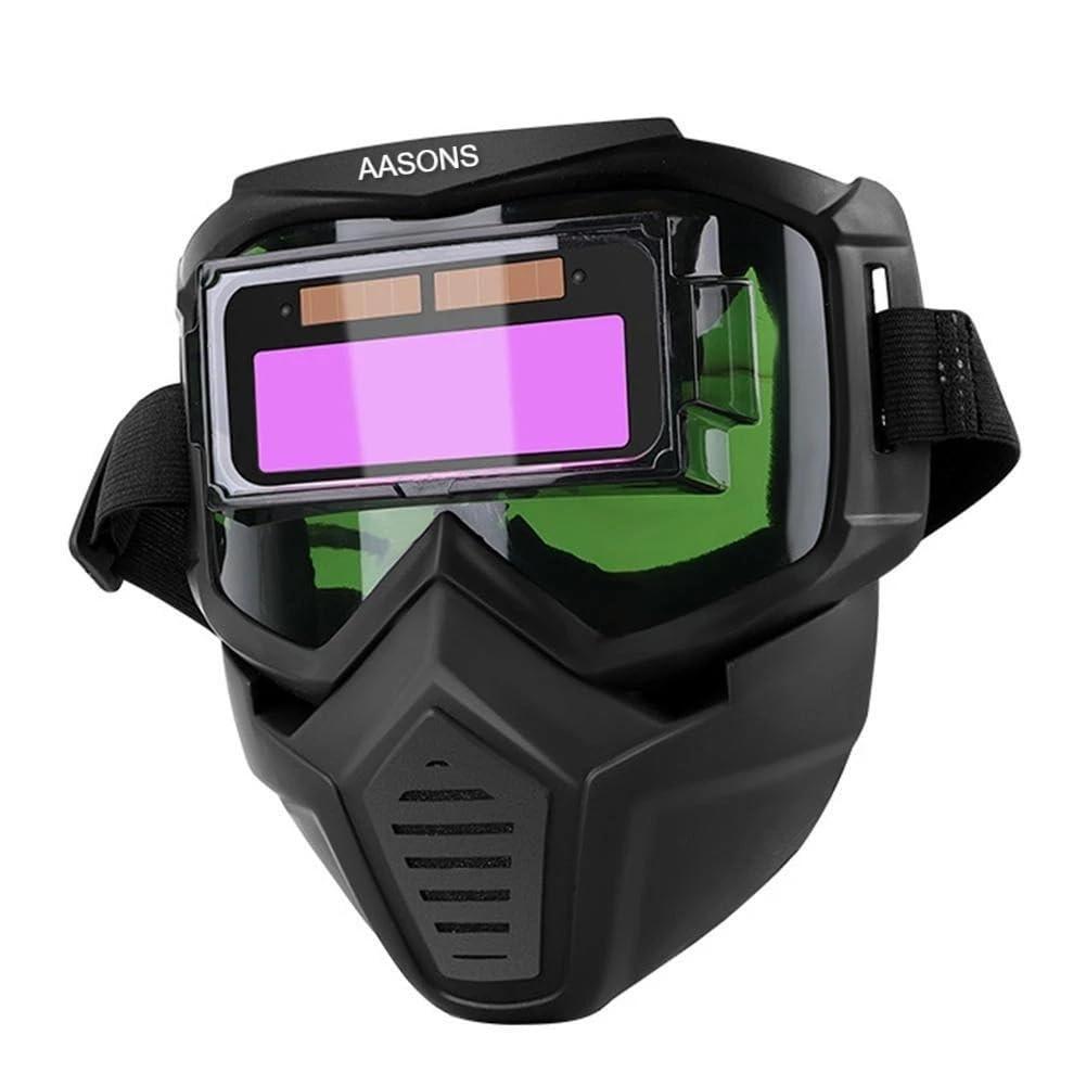 AASONS Adjustable Band Welder Mask Auto Darkening Face Shield Welding Glasses Work Protective Equipment | Automatic Variable Light Safety Goggles For Tig Mig Arc