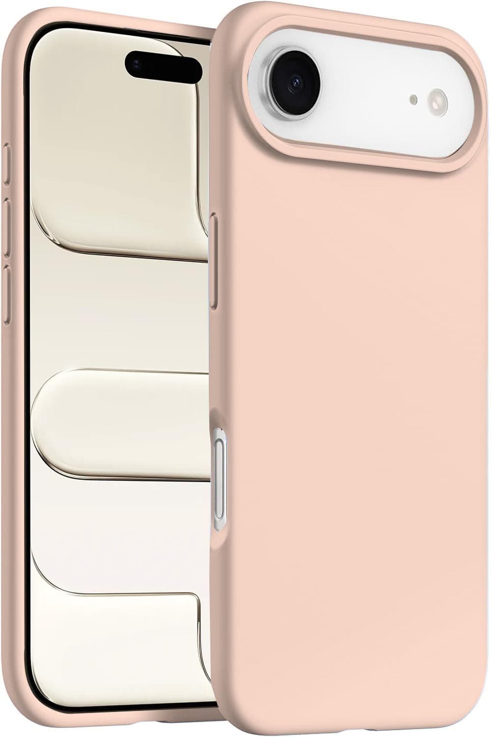 DIZORO Compatible with (iPhone 17 Air Case)(2025), Liquid Silicone 3 Layers Full Covered Soft Gel Rubber Phone Case,Shockproof Protective Cover with Anti-Scratch Microfiber Lining-Sand Pink