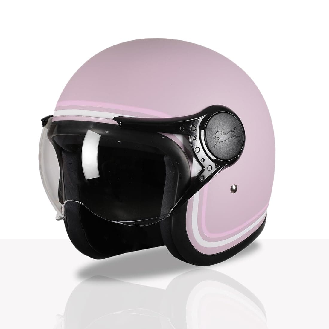 TVS MissFit Women's Open Face Helmet | Lightweight Shell | Pastel Colors Designed Exclusively for Women | Extreme Comfort Fit for Girls | Clear Visor | DOT & ISI Certified (Iris/L)