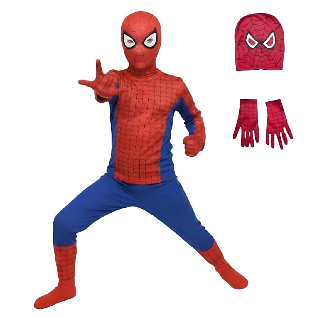 ITSMYCOSTUME Superhero Costume for Kids Boys & Girls | 4-Piece Fancy Dress Set with Mask & Gloves | Polyester | Birthday & Halloween Wear | Age 2-8 Years