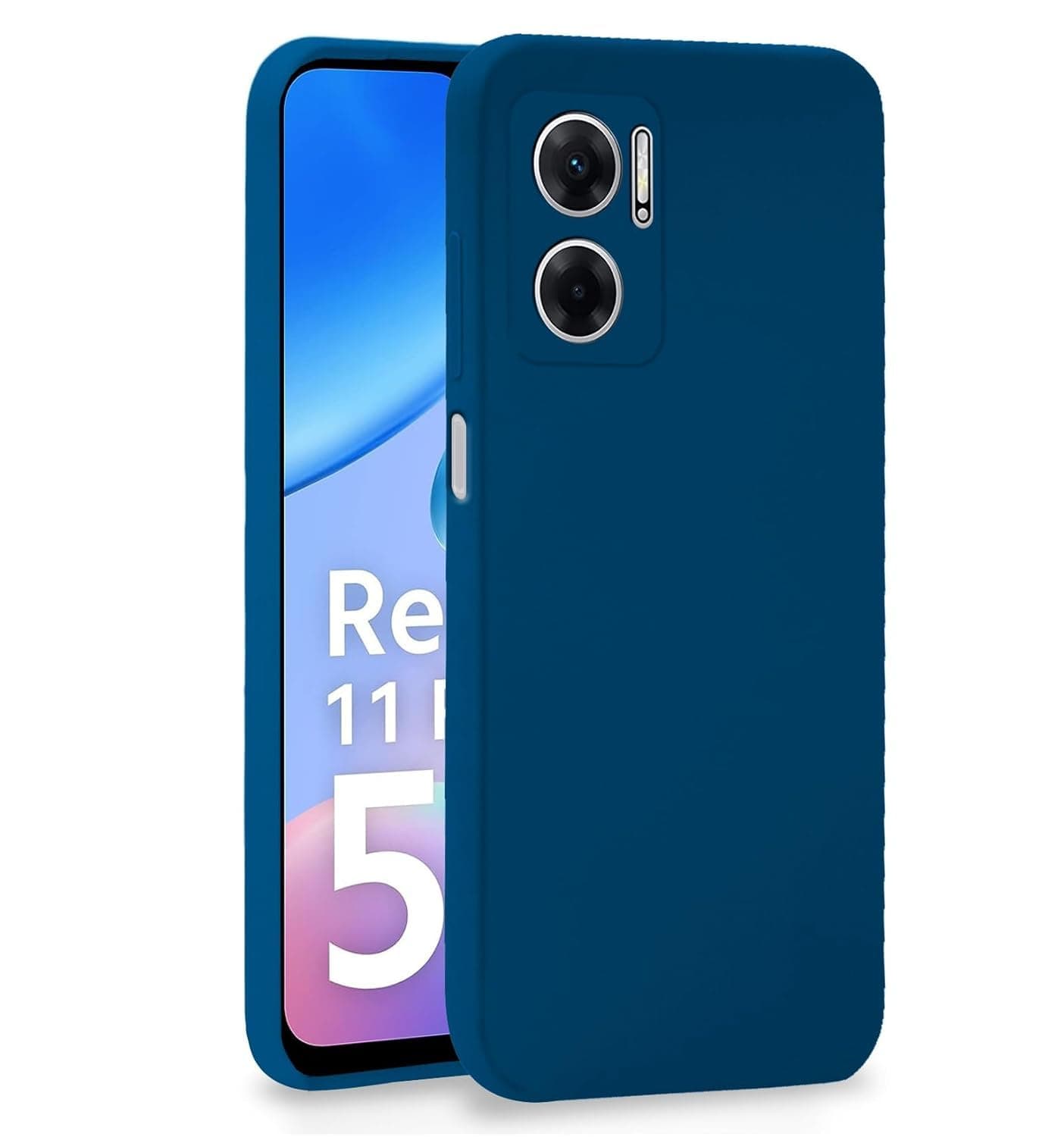 Pikkme Redmi 11 Prime 5G Back Cover | Soft Liquid Silicone TPU | Camera Protection | Shockproof Slim Back Case for Redmi 11 Prime 5G (Blue)