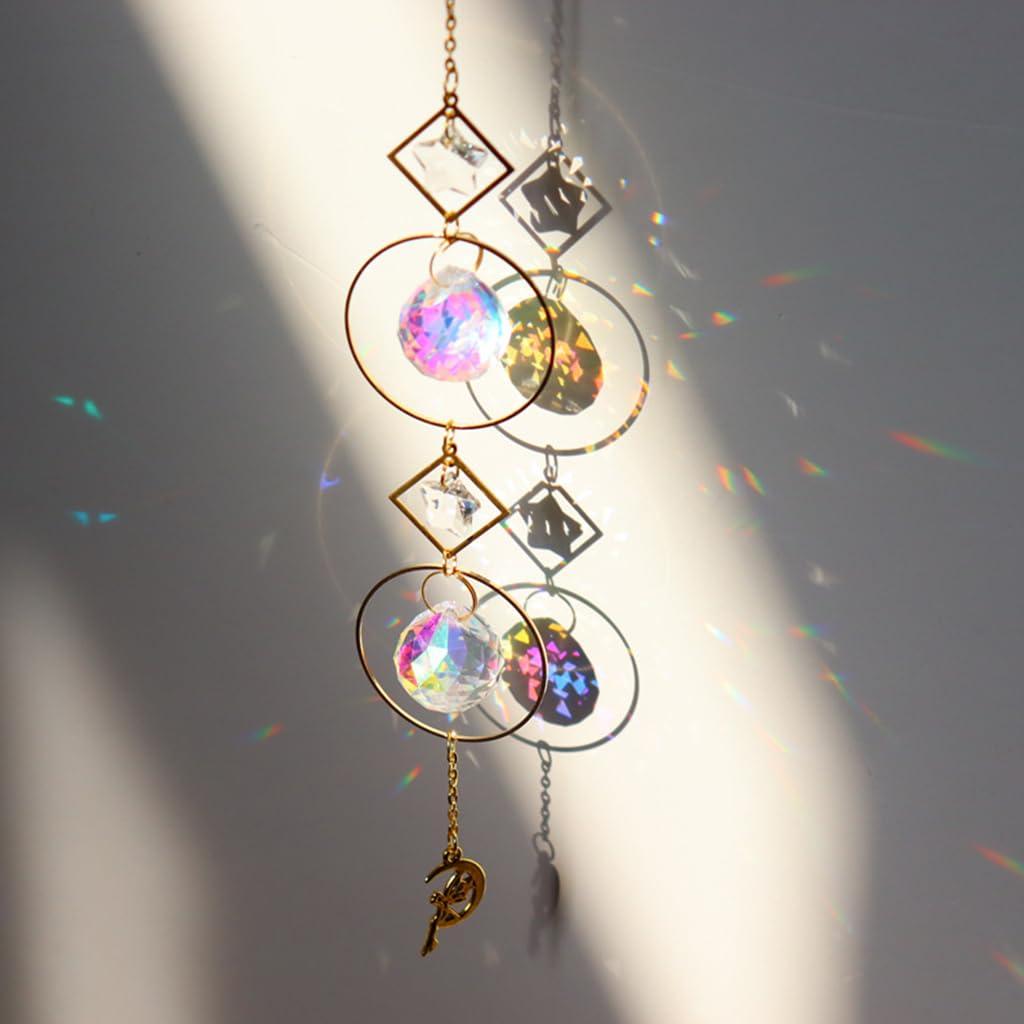 HASTHIP Sun Catcher Hanging 12.9in Glass Ornament for Whimsical Decor
