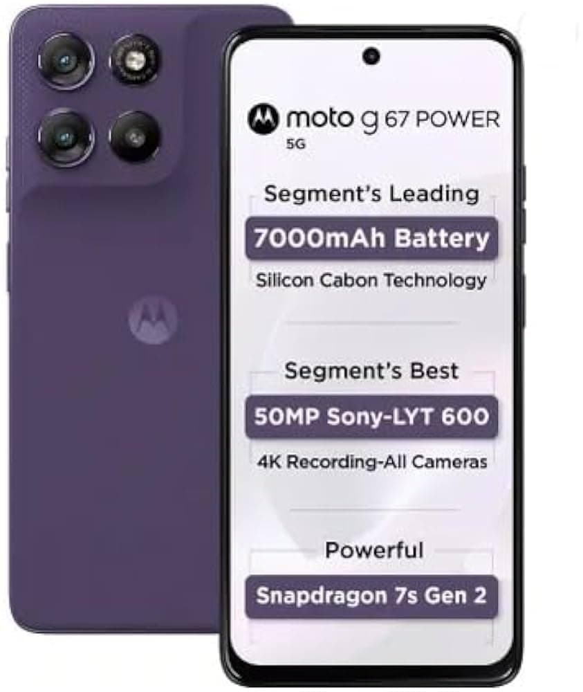 Motorola G67 Power (Pantone Parachute Purple, 8GB RAM, 128GB Storage)