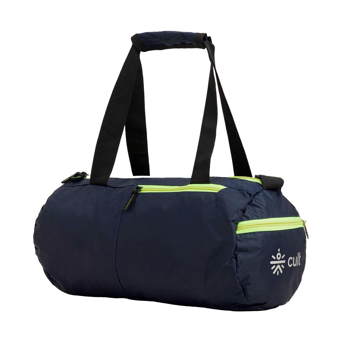 Cult 20 Litre Gym/Duffle Bag for Men & Women – Water Resistant Travel Bag with Spacious Main Compartment, Side Mesh Pocket, Adjustable Shoulder Strap & Durable Zippers – Lightweight Sports Bag - Neon