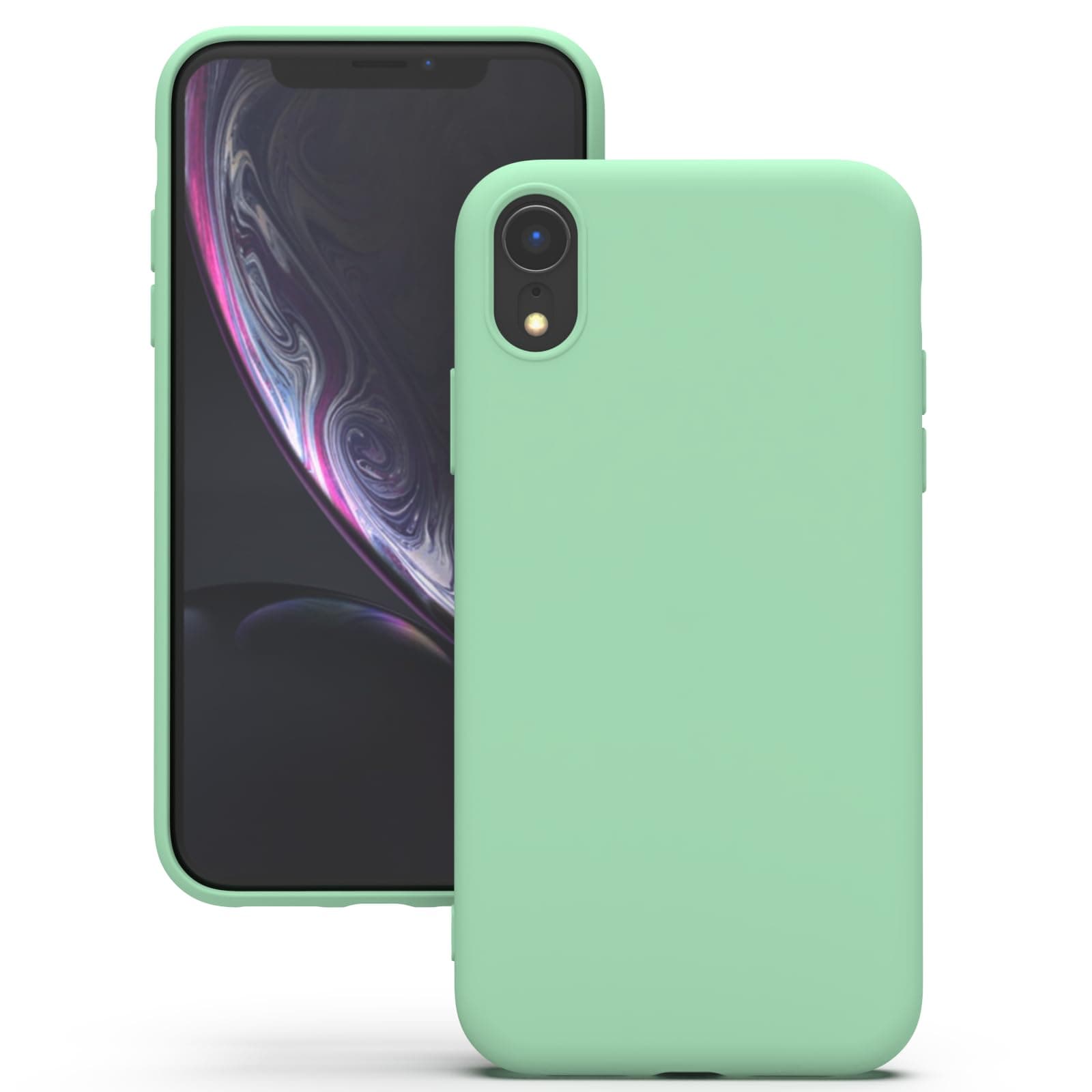 YATWIN Silicone Back Case for iPhone XR, Soft-Touch Phone Back Cover for Apple iPhone XR - Light Cyan