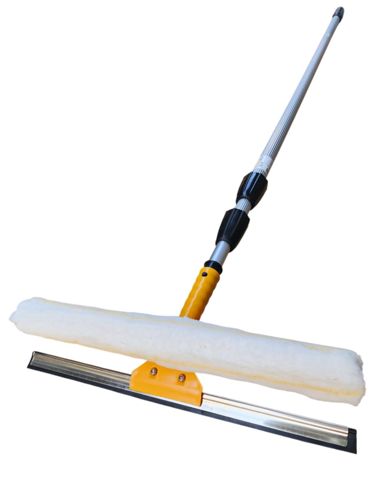 Kenbrook Solar 6 Meters Long Solar Panel Cleaning Mop with Microfiber, Wiper, & Adjustable Telescopic Extension Pole 2 to 6 Meters, Multipurpose for Solar Panels, Glass, and Home Cleaning (6 Meter)