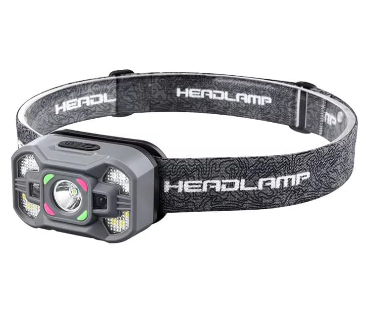 GlowBase LED Headlamp with Wave Sensor, 45° Adjustable, Rechargeable, for Camping, Hiking, Cycling