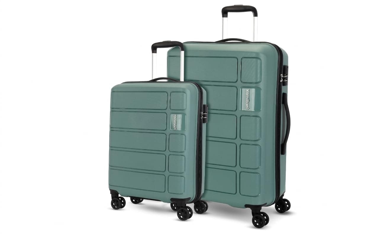 Kamiliant by American Tourister 2 Pc Harrier Edge 8W Set 56 Cm & 68 Cm - Small & Medium Polypropylene(PP) Hardside 8 Wheels Spinner Luggage Set/Trolley Bag Set (Slate Grey)