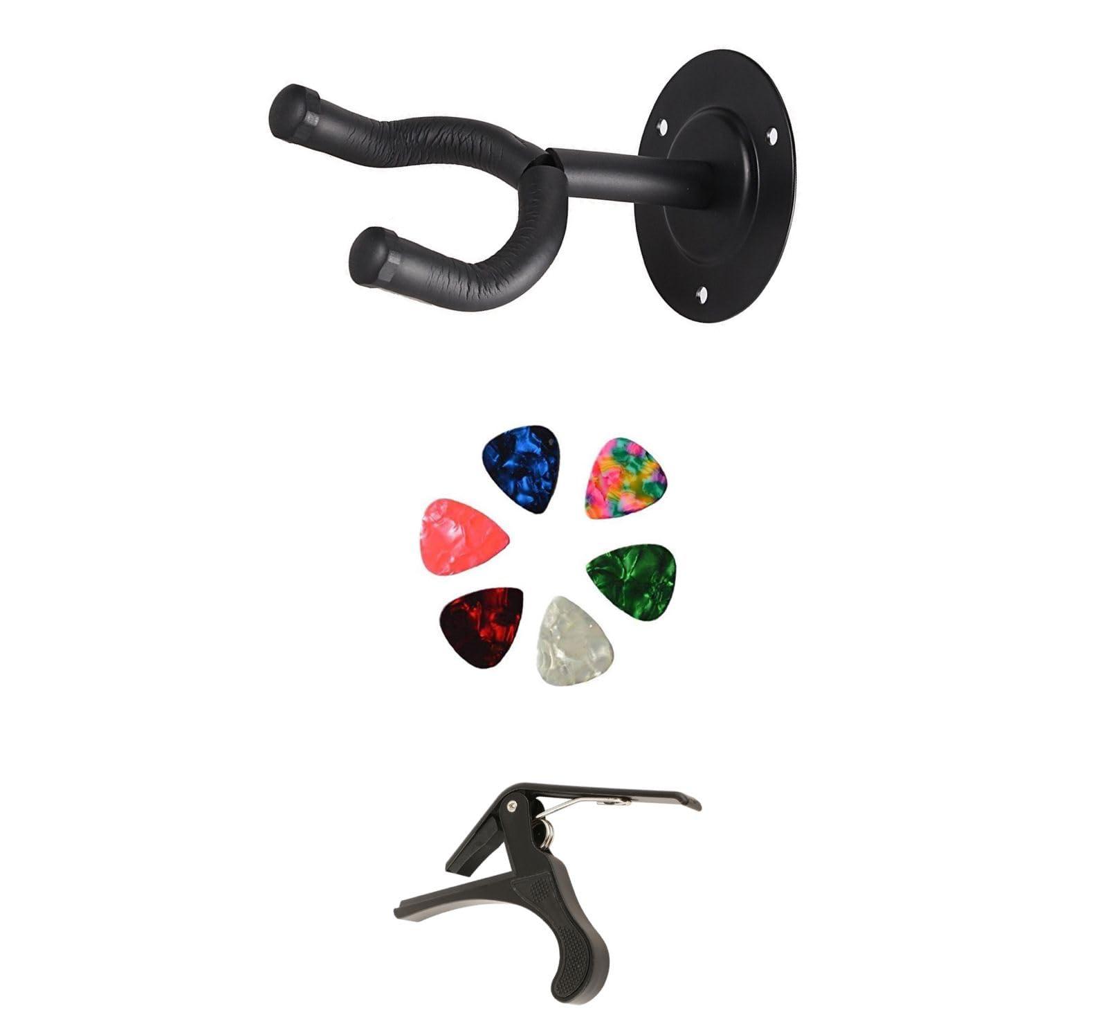 Blue Panther Pack of Guitar Wall Stand With Capo & 5 Picks