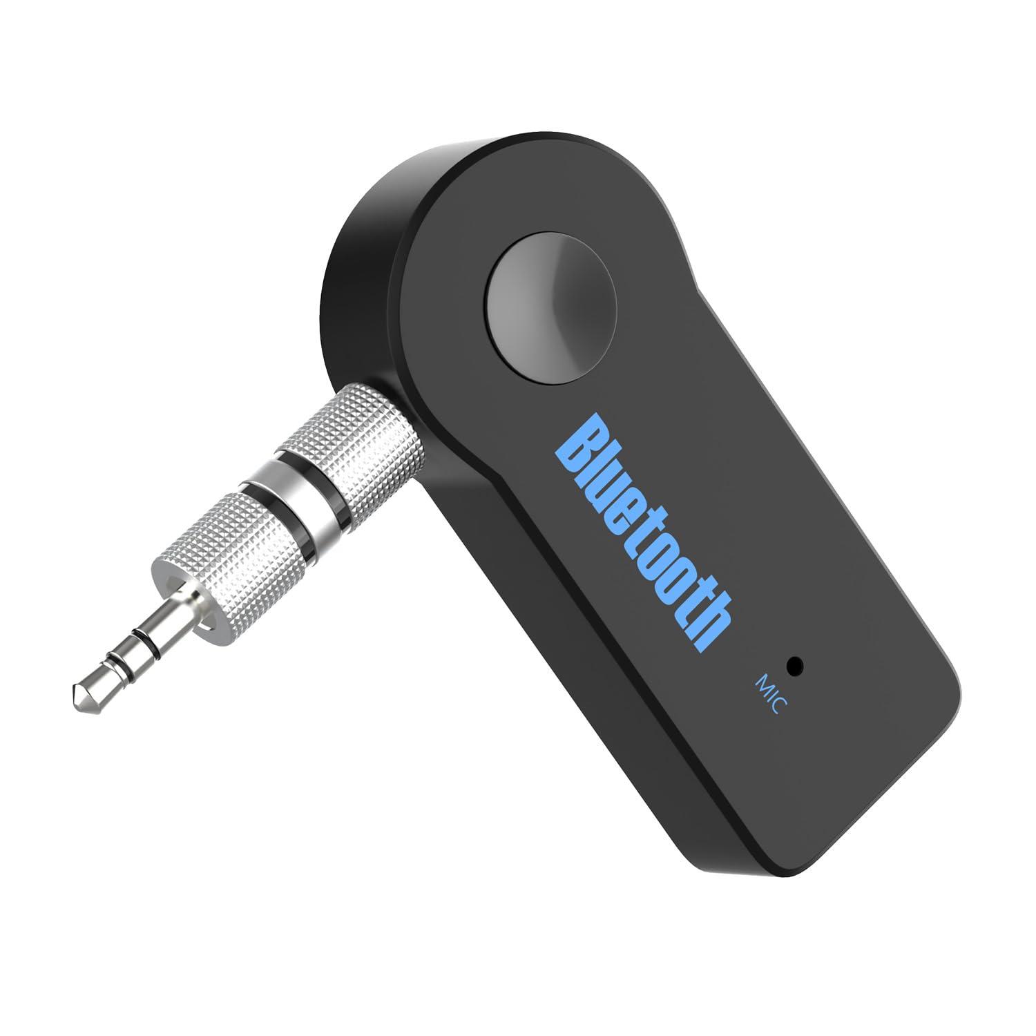 Sounce Bluetooth Receiver/Hands-Free Car Kit, Portable 3.5mm Bluetooth Aux Adapter Wireless Music Streaming for Home, Car Audio System, Headphone, Speaker (Bluetooth 4.2, A2DP, 40 FT Range)