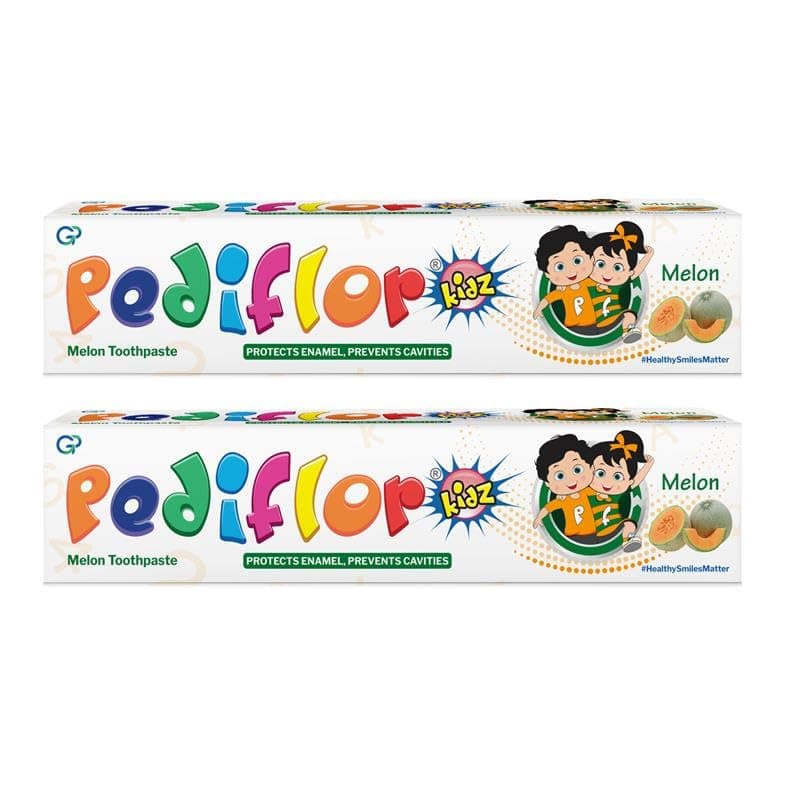 Pediflor Kidz Enamel Protection Cavity Protection Toothpaste - Melon Flavor (Pack of 2)