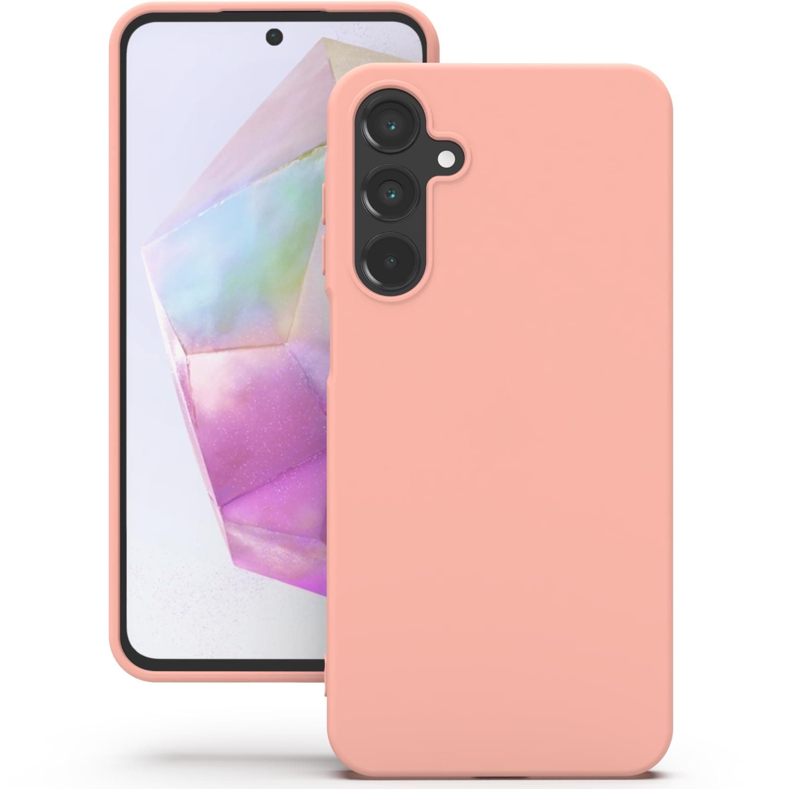 YATWIN Silicone Back Case for Samsung Galaxy A35, Soft-Touch Phone Back Cover for Samsung Galaxy A35 - Pink