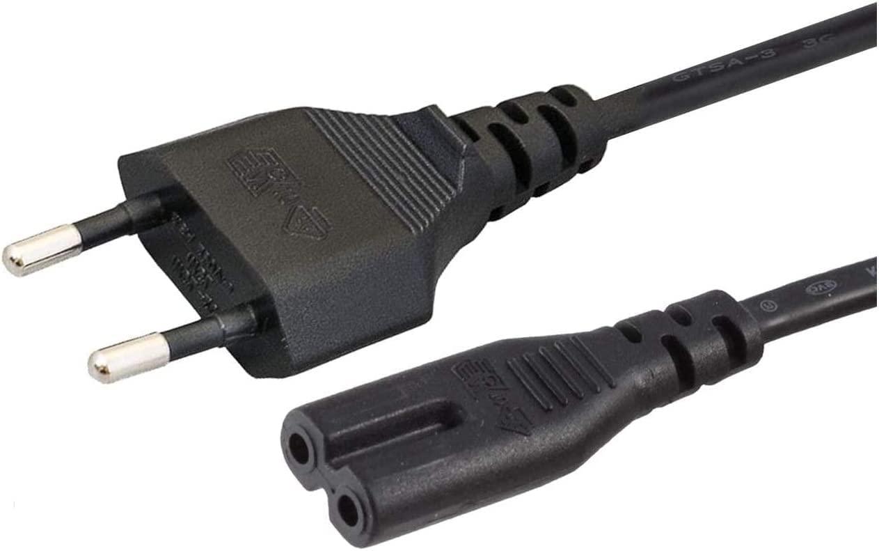 GAMENOPHOBIA Replacement Power Cable for PS2, PS3, PS4, PS5 & Xbox One S/X | Universal AC Power Cord for Gaming Consoles, TV & Video Game Systems (Black)
