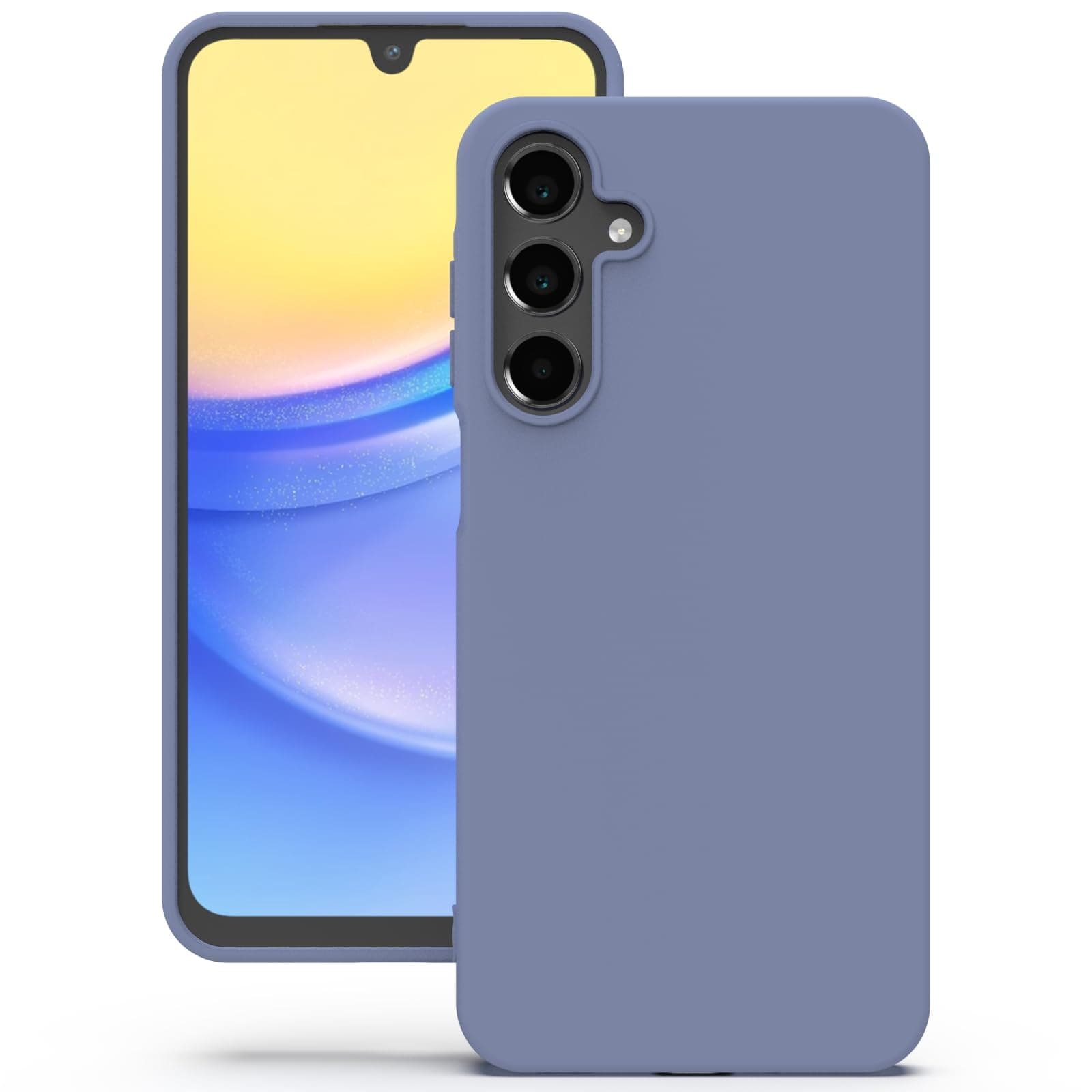YATWIN Silicone Back Case for Samsung Galaxy A15, Soft-Touch Phone Back Cover for Samsung Galaxy A15 - Lavender Grey