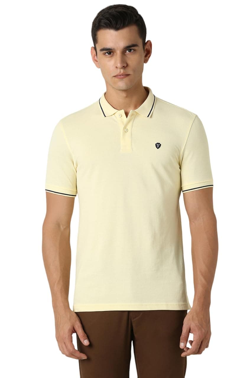 Van Heusen Men's Regular fit T-Shirt (VSKP517S011421_Cream XL)
