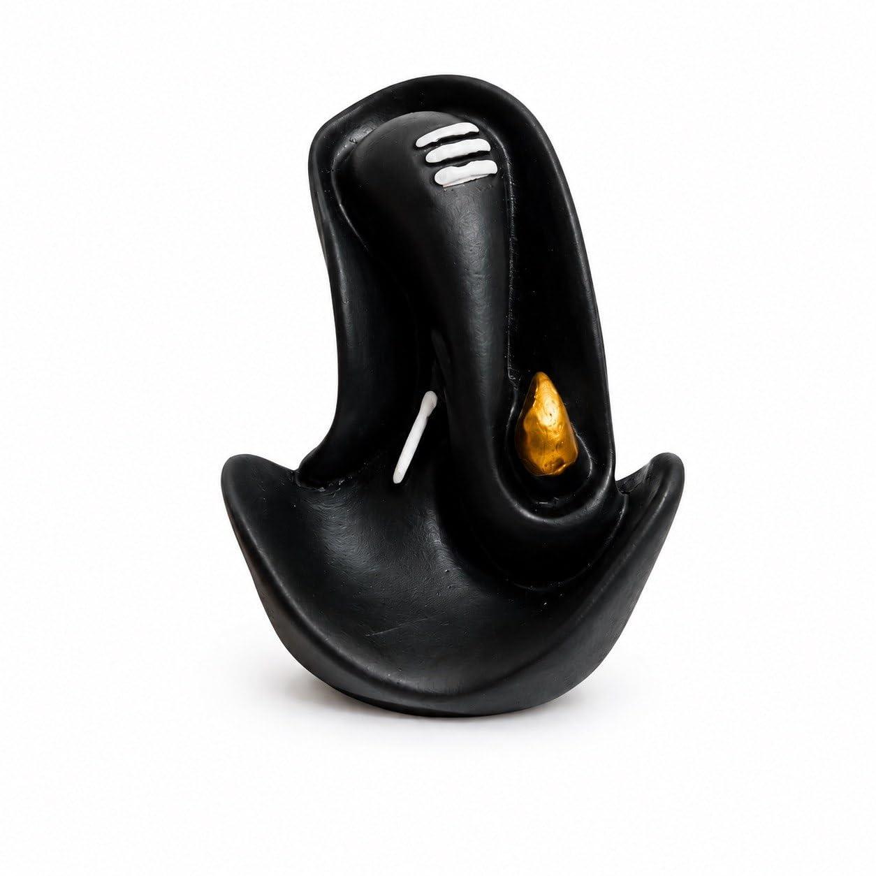 ASU Retail Store, Ganesh ji Idol with | Black Colour Polyresin Decorative Showpiece for Home, Office & Car Dashboard | Spiritual Gift