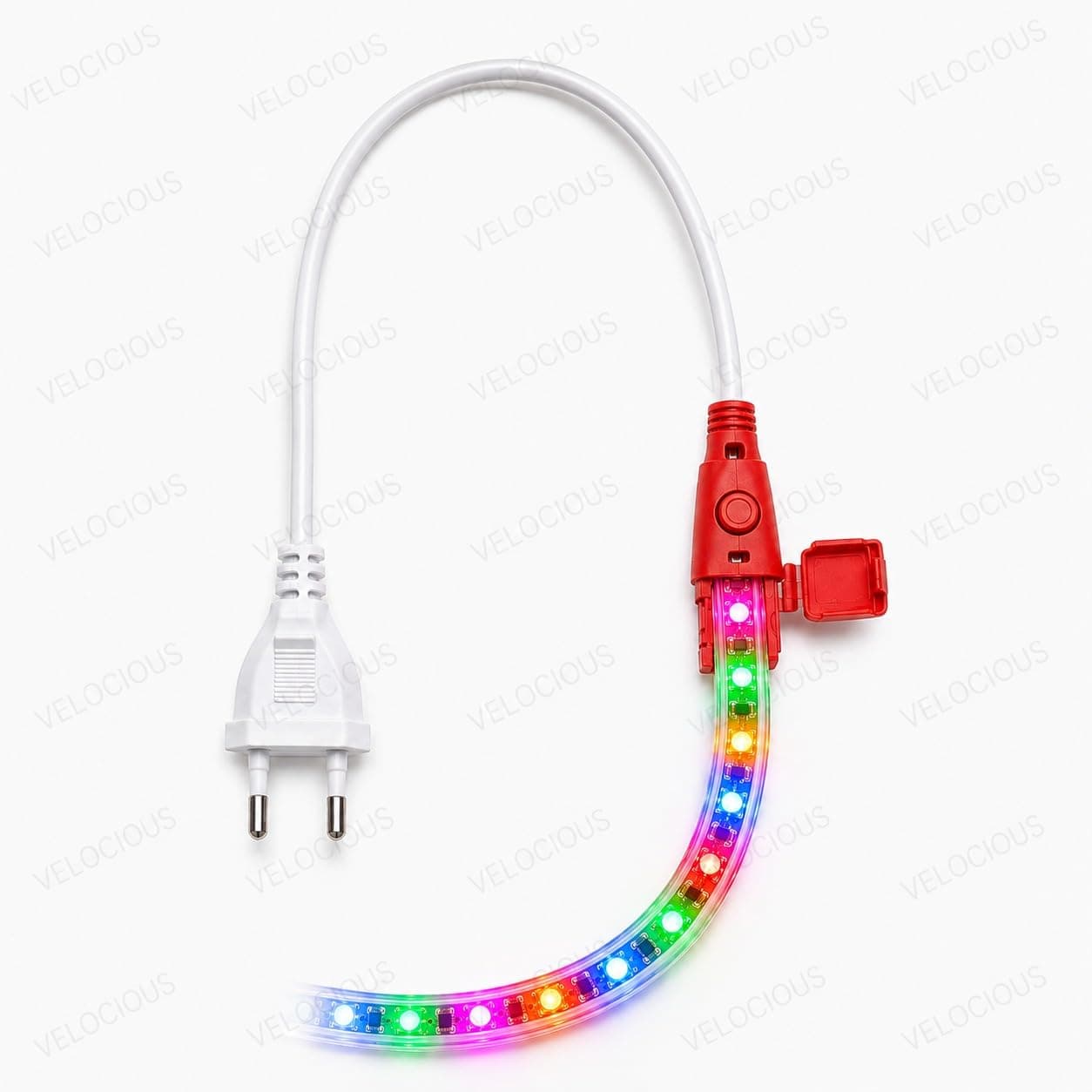 Velocious 2 Pcs LED Rope Strip Light Adapter Cable for 2 Pin LED Strip Light, Plug & Play Power Connector with Function Button, Durable PVC Cable for Decorative Lighting, Easy Installation (Pack of 2)