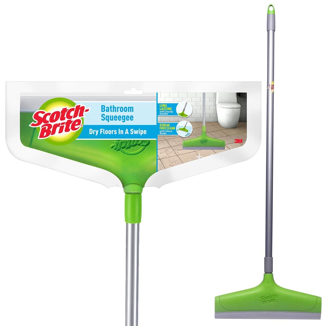 Scotch-Brite Bathroom Floor Wiper | Long Wiper with 30 cm TPE Blade | Streak-Free Floor Cleaning and Drying, Lightweight, for Indoor and Outdoor Use