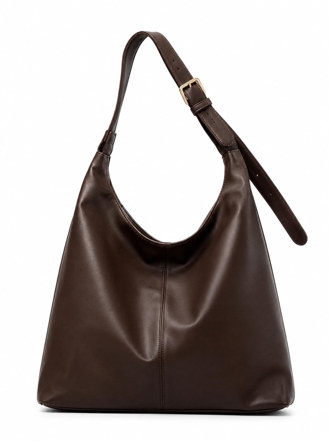 SPEGINIC Women's Large PU Leather Hobo Shoulder Bag Brown