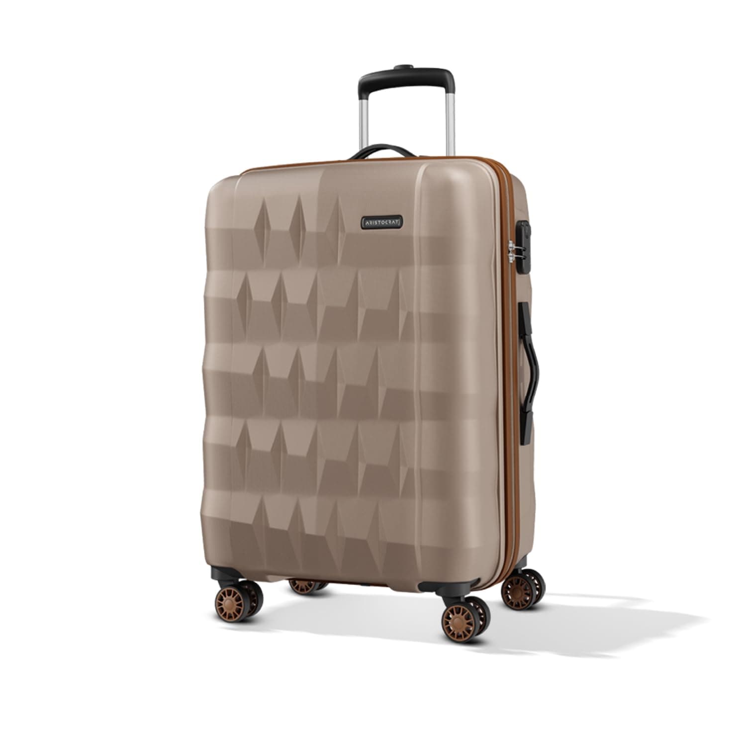 Aristocrat Comet Large Polycarbonate Case 8-Wheel Trolley Bag, Champagne