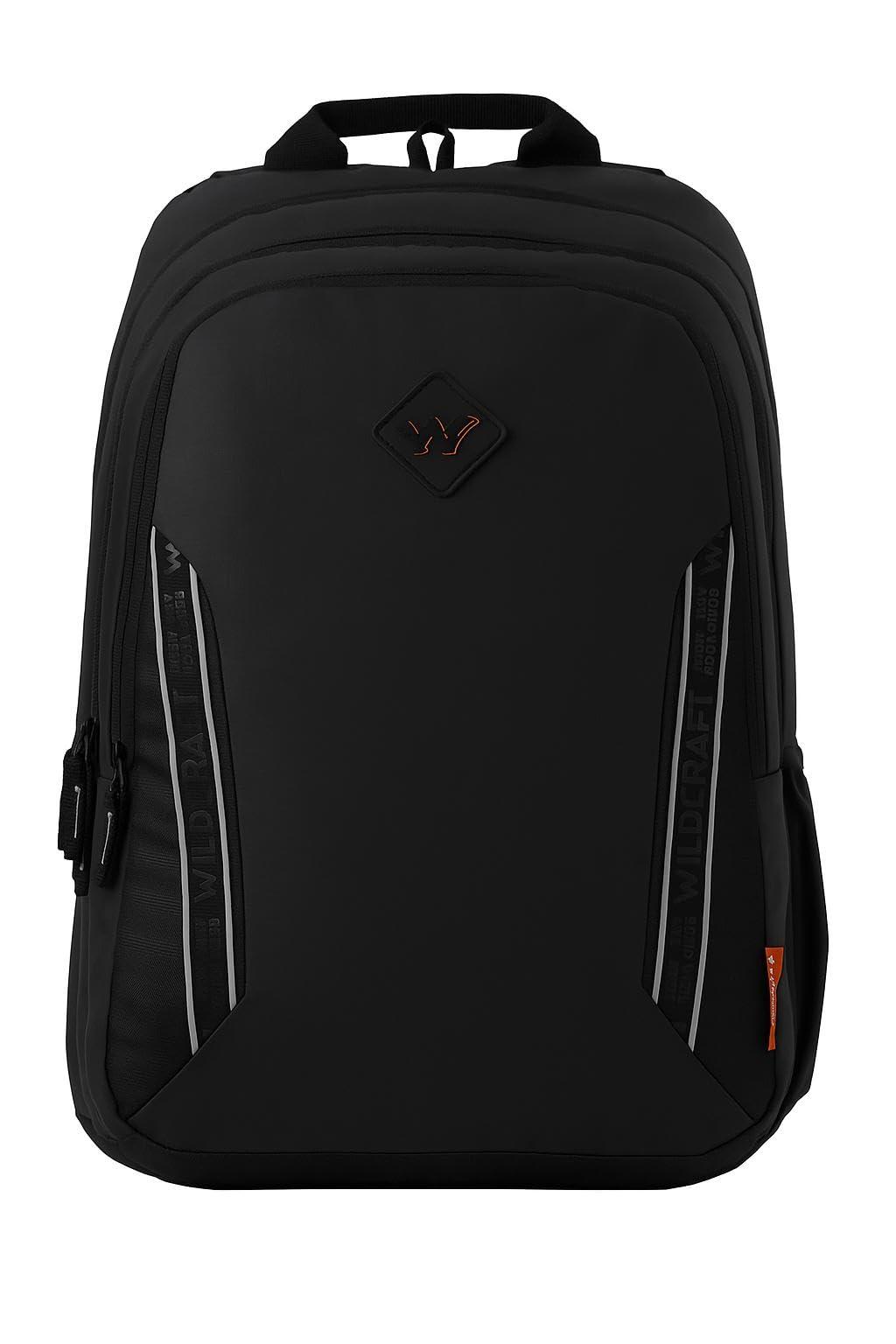 Wildcraft Dark Edition 45 L Premium Laptop Backpack for Men & Women | Fits 15.6 inch Laptop | Padded Shoulder Straps, Multi Compartments, Anti-Theft Zippers | Business Travel Bag | Dark Black