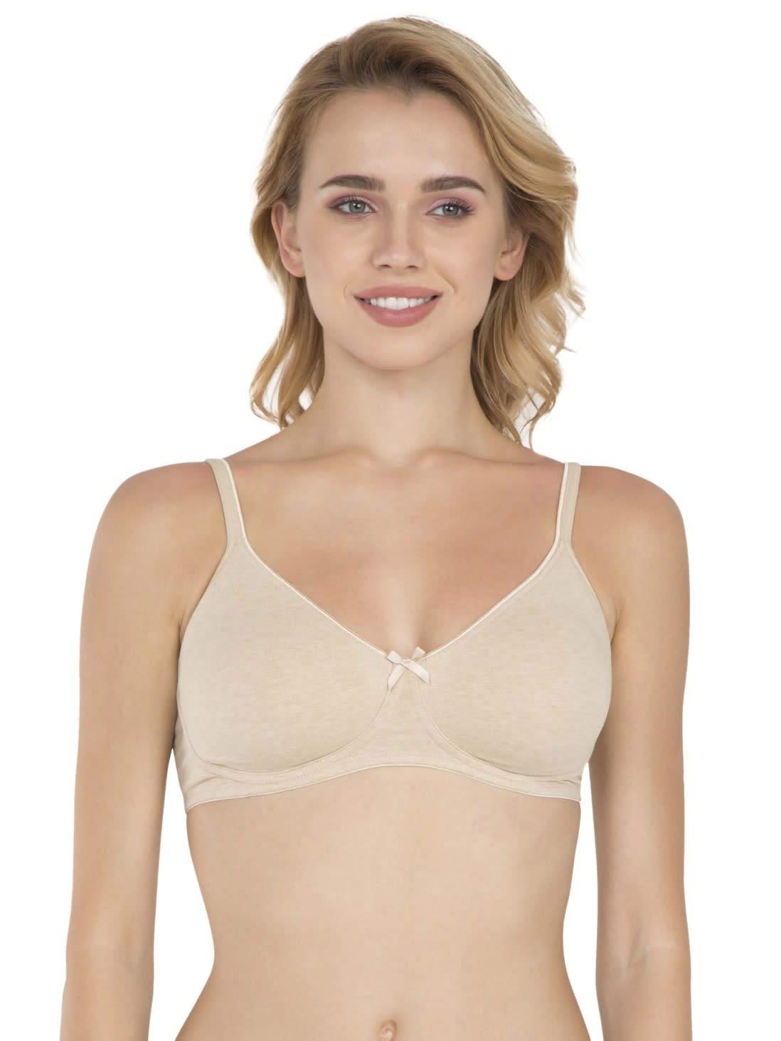 Jockey Women's Cotton Non-Padded Wirefree Everyday Bra 1722_Skin Melange_34C