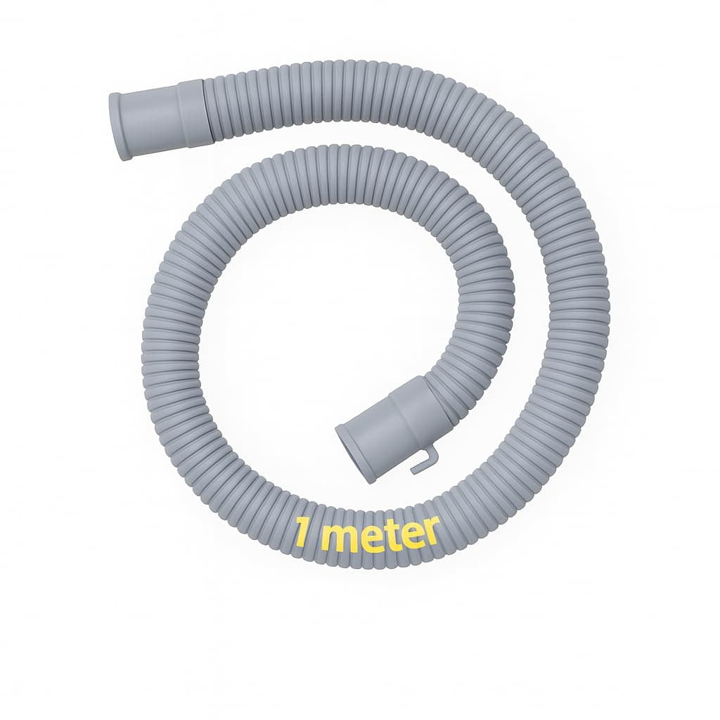SBD 1 Meter easyfit Top load Fully/Semi Load Washing Machine Outlet Drain Waste Water Hose Flexible Hose Pipe| Corrugated Leakagefree Flexible Drain Outlet Pipe (Pack Of 1) (Grey, 1Mtr)
