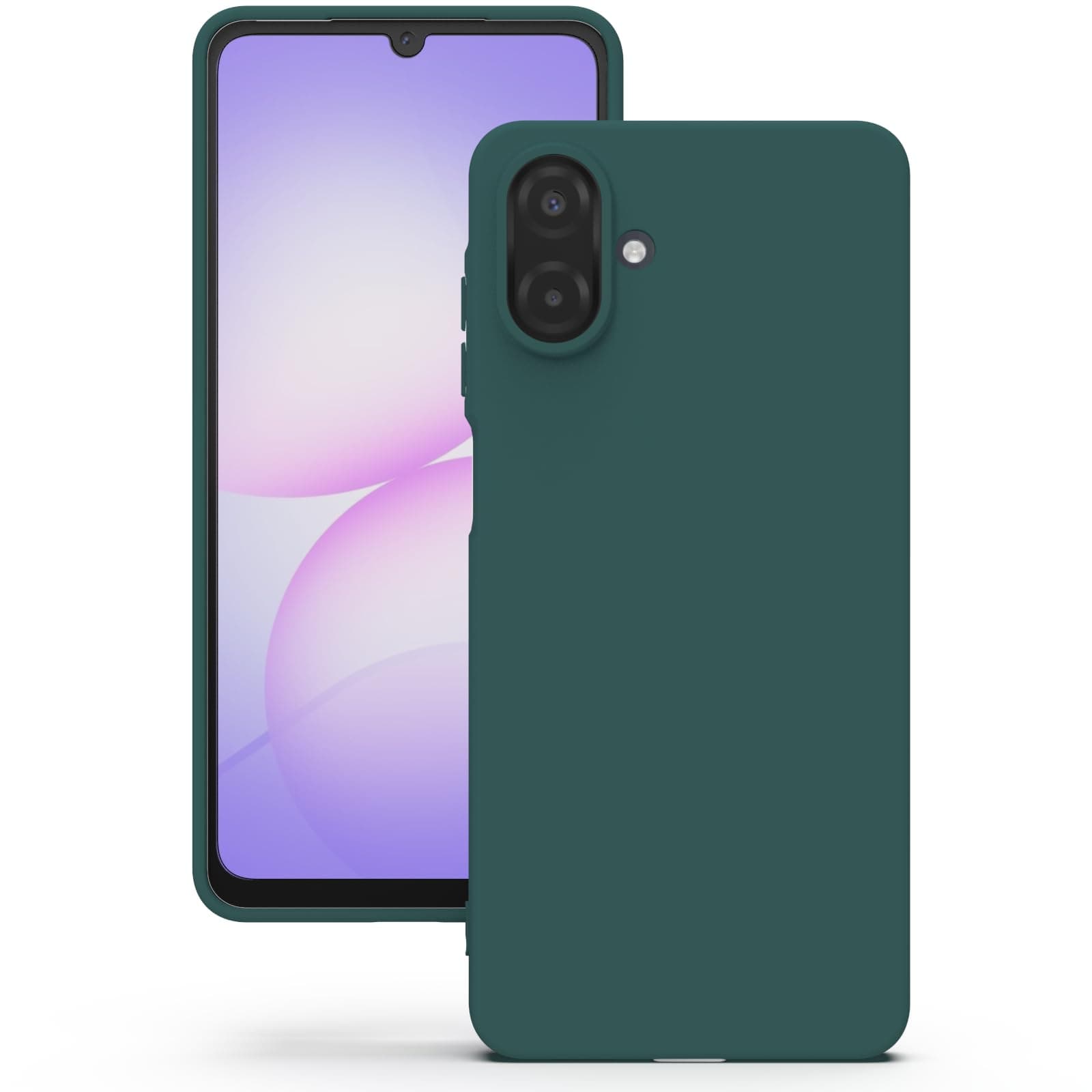 YATWIN Silicone Case for Samsung Galaxy A07 4G, Soft-Touch, Shockproof, DustProof, Antiskid Phone Cover for Samsung Galaxy A07 4G - Dark Green