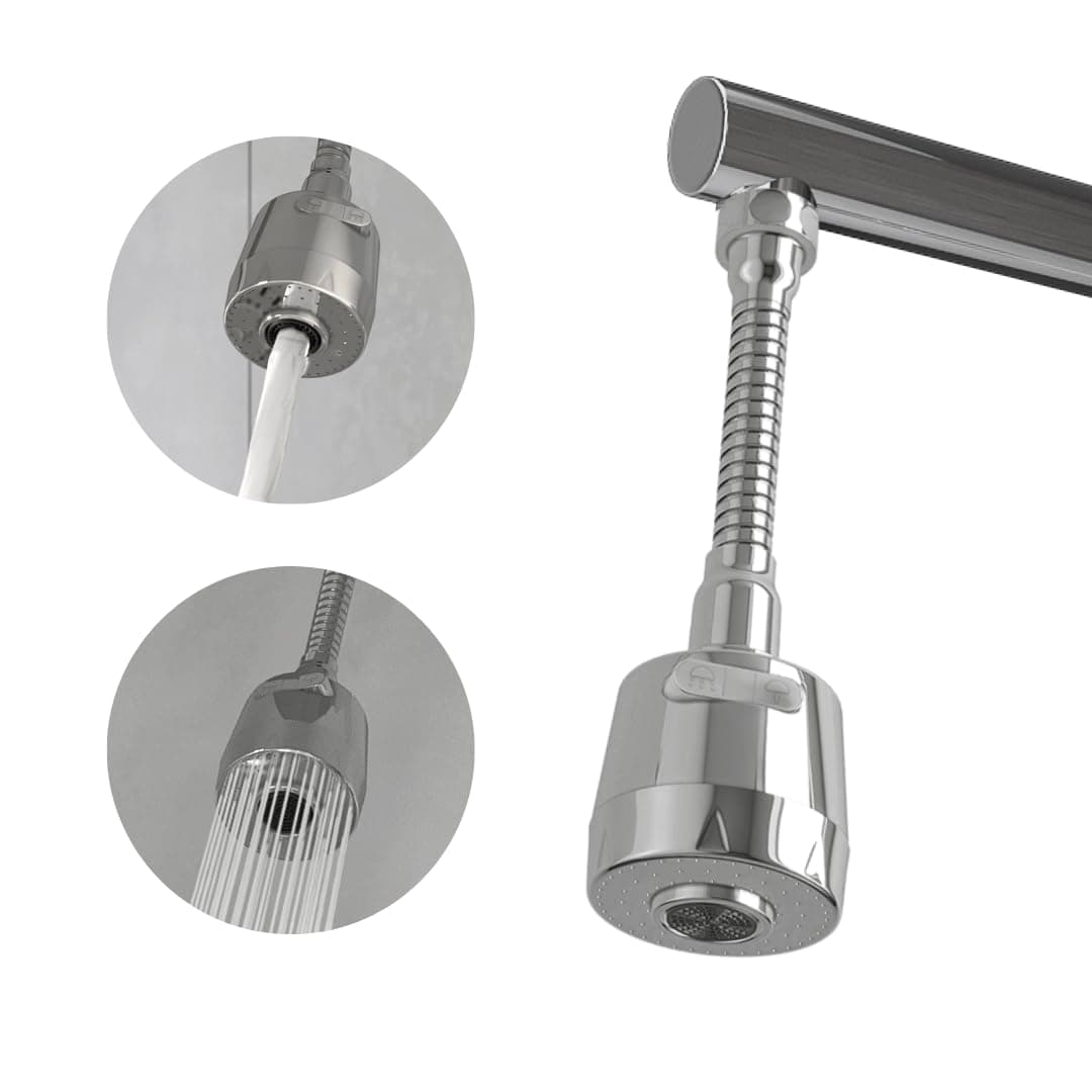 WaterScience Tap Extension for Kitchen Sink, 2 Flow Modes, Flexible Faucet Extender, Aerators for Water Tap, Upto 50% Water Saving - Flexi Neck
