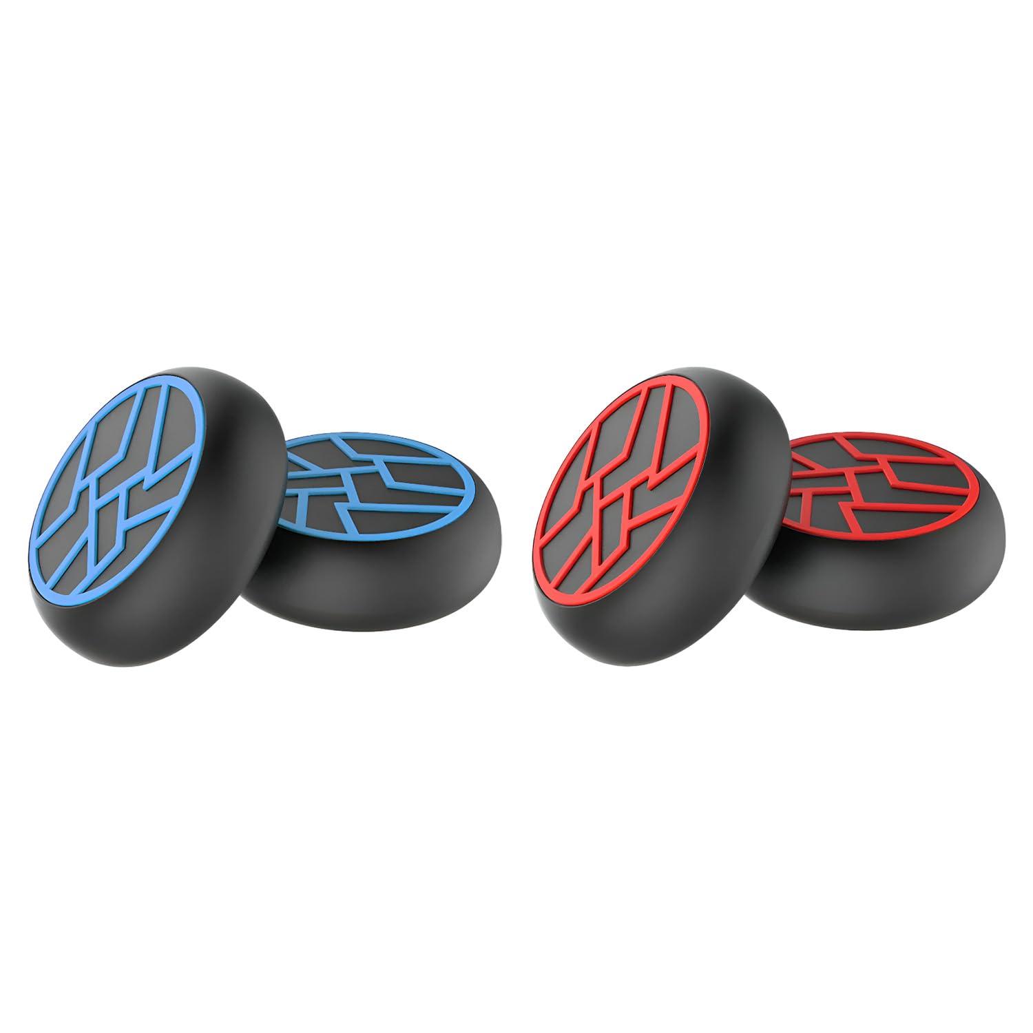 HICLE Combo Pack Thumb Grip Buttons for PlayStation Controllers – Non-Slip, Textured Joystick Caps for PS4 & PS5 (Available in Red and Blue Combo)