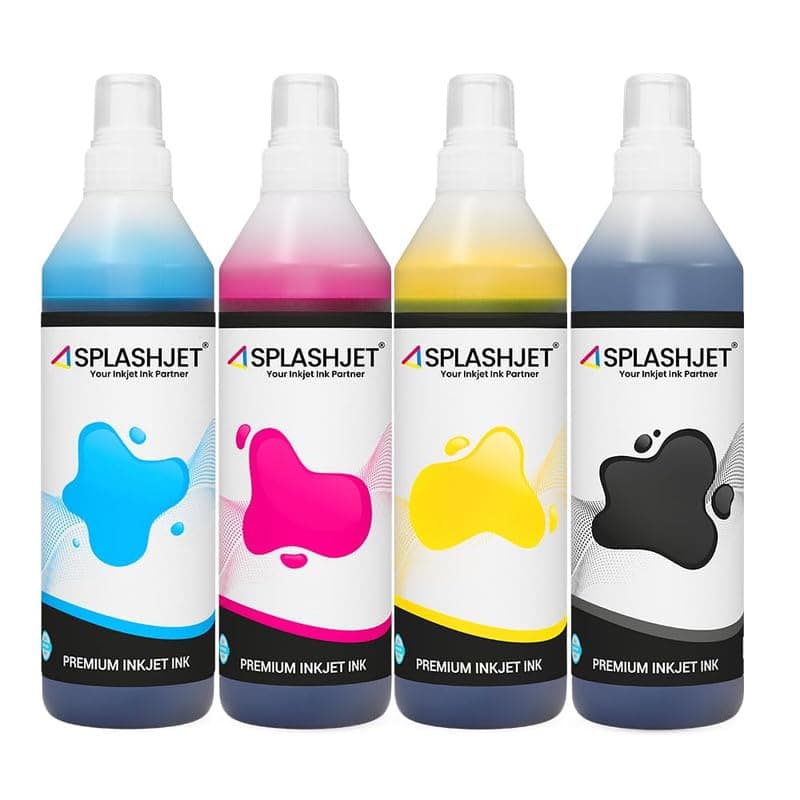Splashjet 003 Compatible Refill Ink for Epson L3110, L3150, L3250, L3252, L3115, L3116, L3101, L3210, L3215, L3216, L3151, L3152 L3156 Printer - 7X More Ink (C/M/Y/BK x 500gm) (Pack of 4) – 505866