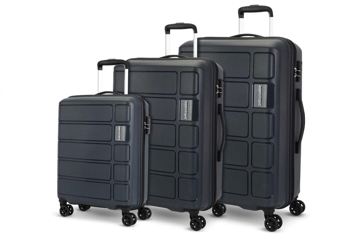 Kamiliant by American Tourister 3 Pc Harrier Edge 8W Set 56 Cm, 68 Cm & 78 Cm - Small, Medium & Large Polypropylene(PP) Hardside 8 Wheels Spinner Luggage Set/Trolley Bag Set (Iron Grey)